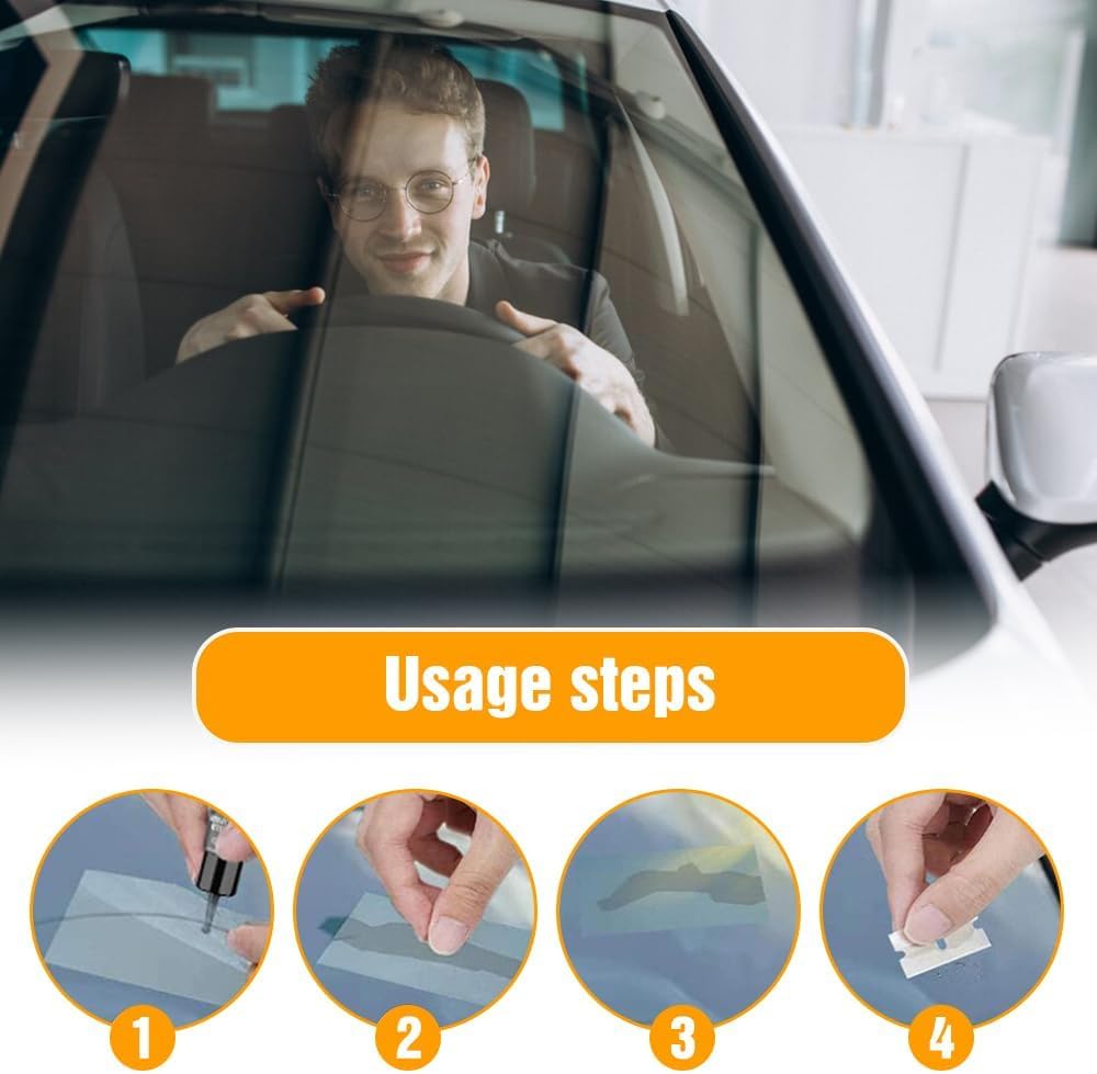 Kit de Réparation de Fissures de Pare-Brise – Colle de Verre Universelle pour Éclats, Fissures en Étoile et Toile d'Araignée, Liquide de Réparation Rapide pour Pare-Brise et Vitres de Voiture (1PC) - 3