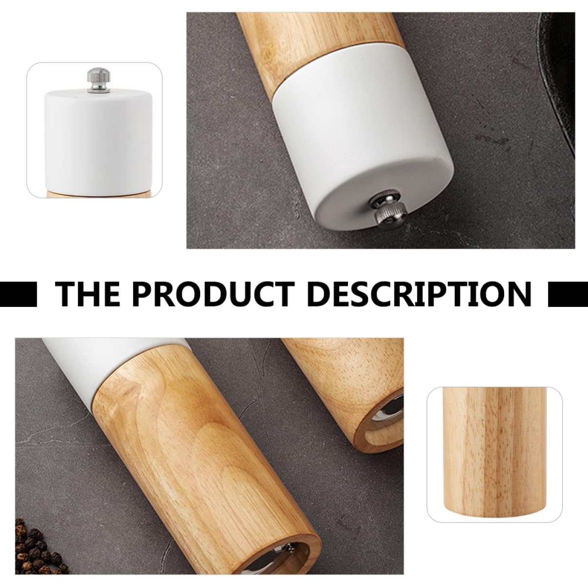 COLLBATH 1pc Pepper Grinder Manual Coffee Grinder Nut Grinder Simple Grinder for Pepper Hand Grinder Multipurpose Pepper Kitchen Portable Coffee Grinder Coffe Grinder Rubber Wood White
