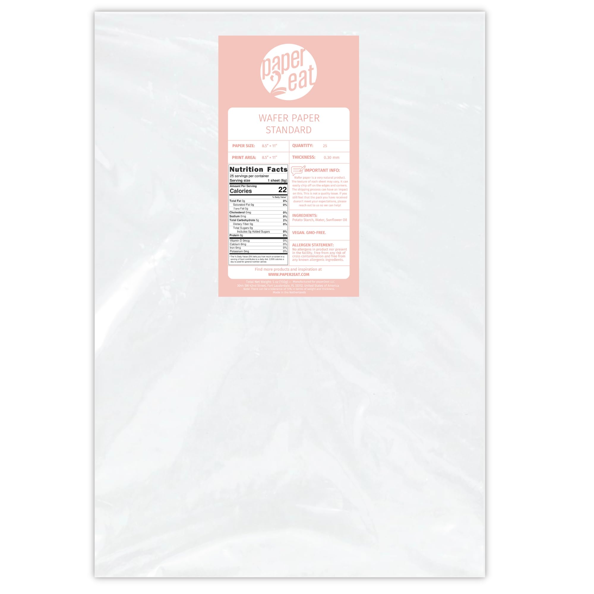 Printable Edible Wafer Paper Sheets from paper2eat (Standard (0.27 mm - 25 Sheets))