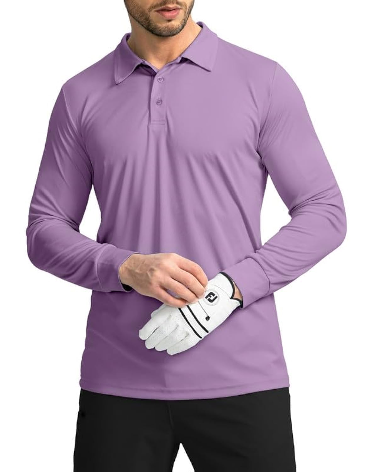 Men's Polo Shirt Long Sleeve Golf Shirts Lightweight UPF 50+ Sun Protection Cool Shirts for Men Work Fishing Outdoor