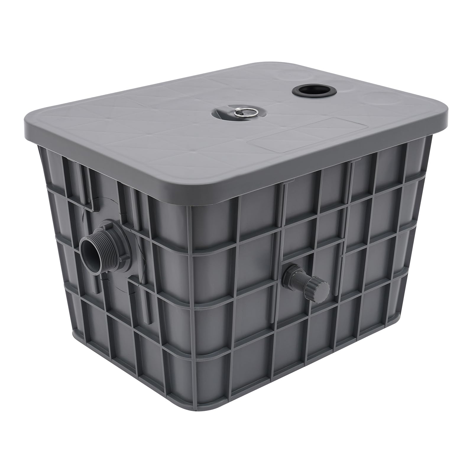 50L/13.21 Gal Commercial Grease Interceptor, Plastic Grease Oil-Water Separator for Restaurant Kitchen Home Under Sink