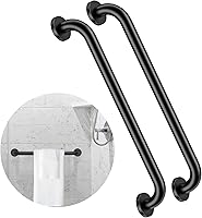 Vista 1 de Paquete de 2 barras de regadera de 24 pulgadas negras, mango de barra de agarre de pared de baño de acero inoxidable ZUEXT, barra de equilibrio