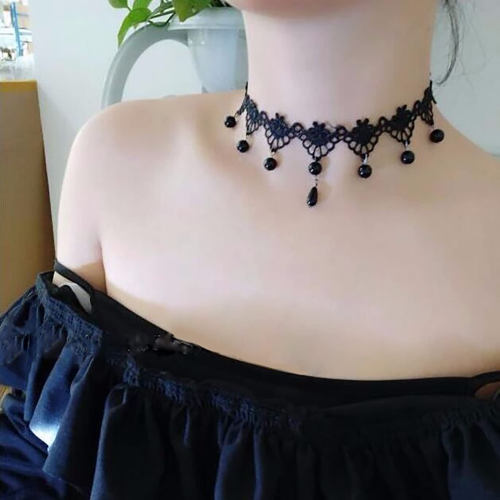 Collana girocollo in velluto con pipistrello gotico - Gioielli