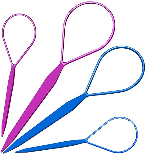 Teenitor 4pcs Pony Hair Tail Accessories, 2 Pairs French Braiding