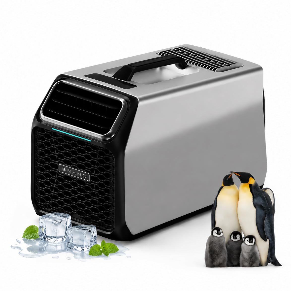 Diunaozi Grey Camping Air Conditioner 3500 Btu, Portable Tent Ac With True Compressor Cooling, Quiet Sleep Mode, Dehumidifier & Remote Control, Ideal For Camping, Rv, Van Life, Cabins & Outdoor Use Gray