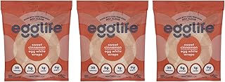 generic - egg white wraps, Sweet Cinnamon, Egg White Wraps, 18 Total Wraps (3-6 Packs) - Gluten Free, Dairy Free, No Flour, Sugar Free, Keto Friendly, Paleo, Low Net Carb, Protein Packed