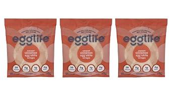 generic - egg white wraps, Sweet Cinnamon, Egg White Wraps, 18 Total Wraps 3-6 Packs - Gluten Free, Dairy Free, No Flour, Sugar Free, Keto Friendly, Paleo, Low Net Carb, Protein Packed