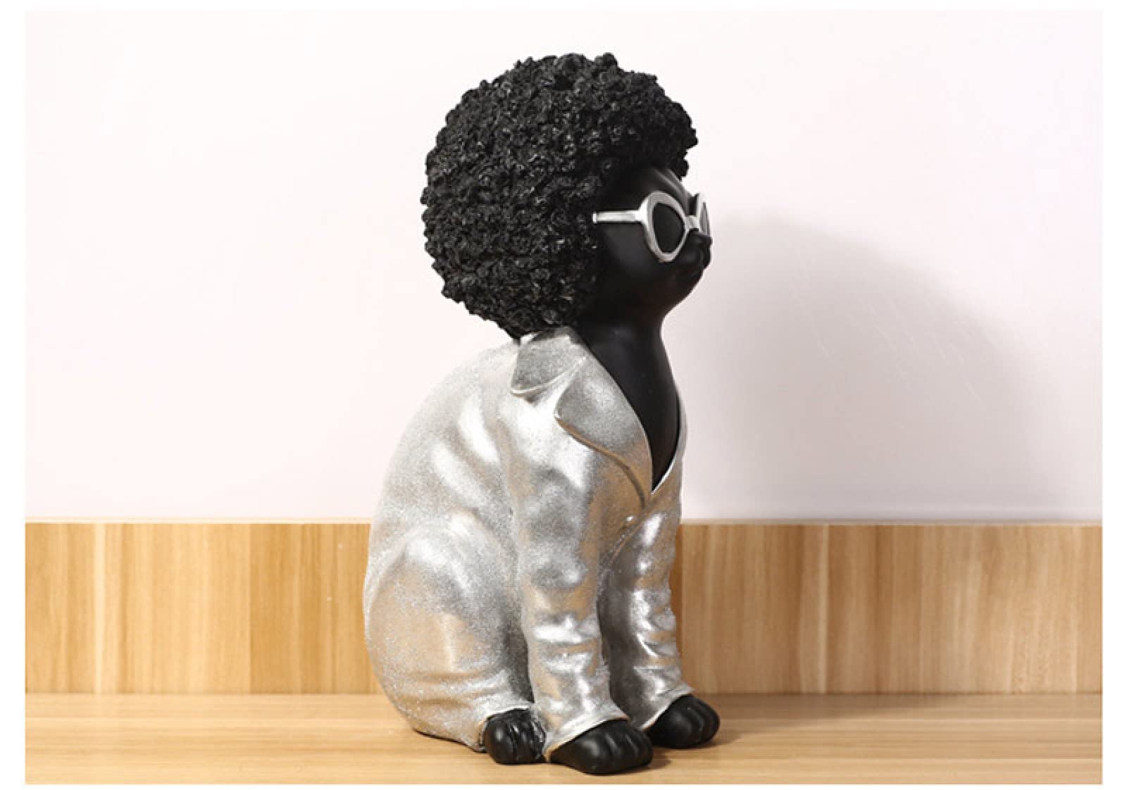 Figurka Ceramiczny Afro Dog Statue Figurka Zwierzątka Żywica Nowoczesna Ozdoba