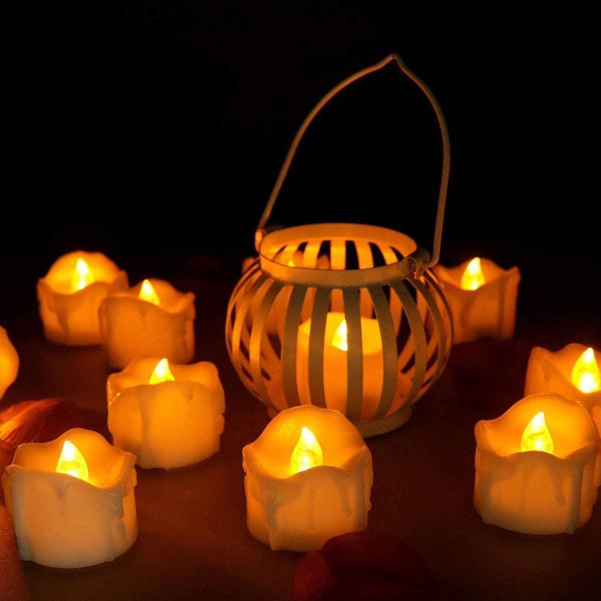 LED Velas, Velas LED sin Llama con Temporizador 12pcs Velas FLAC Núcleo eléctrica Velas batería Decoración para árbol de Navidad, Pascua, Bodas y Fiestas – Blanco
