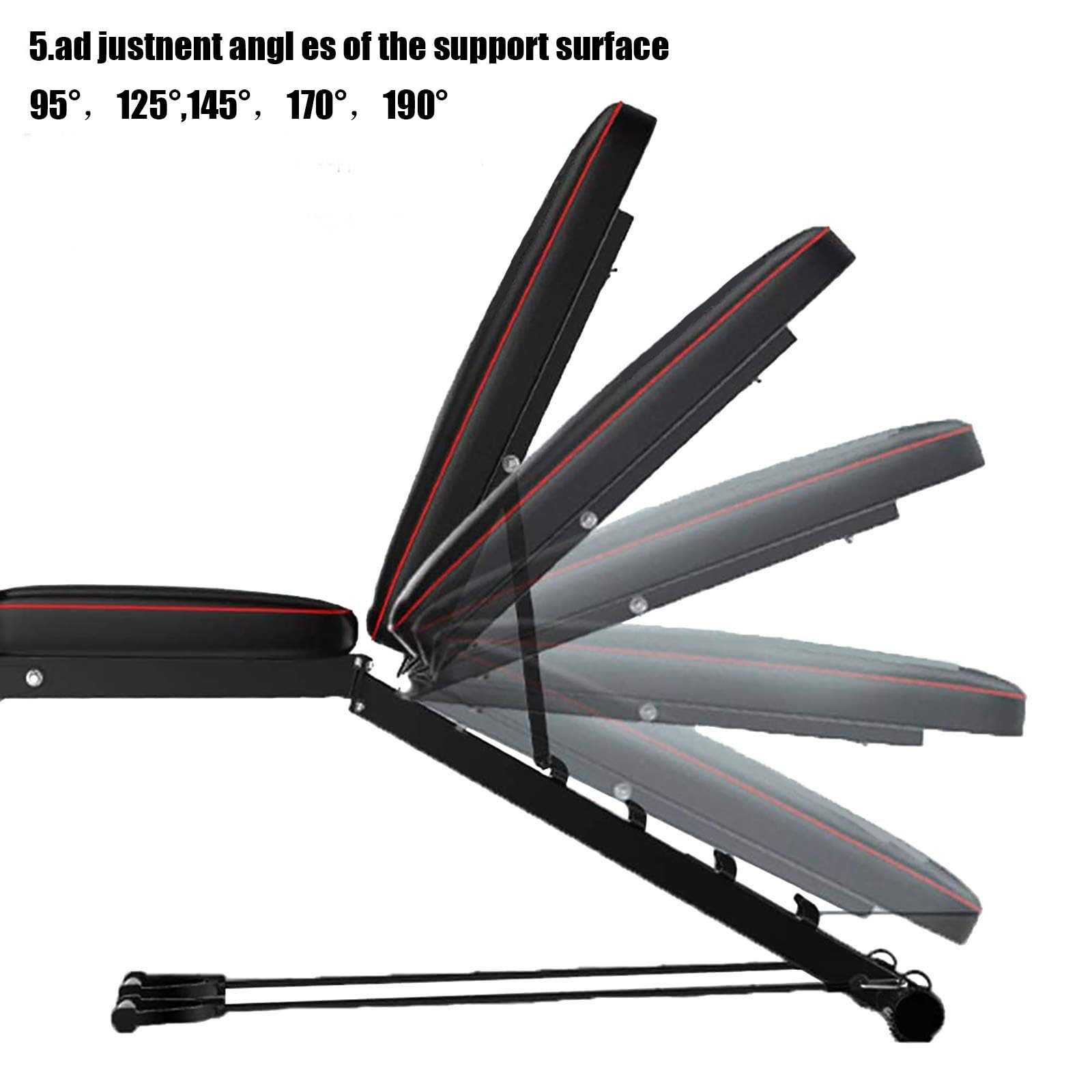 Banco De Pesas MusculacióN Ajustable Plegable Multifuncional Inclinable Reclinable, Banco De Peso Plano Declinado Inclinado Abdominales para Fitness Entrenamiento Profesional con Respaldo