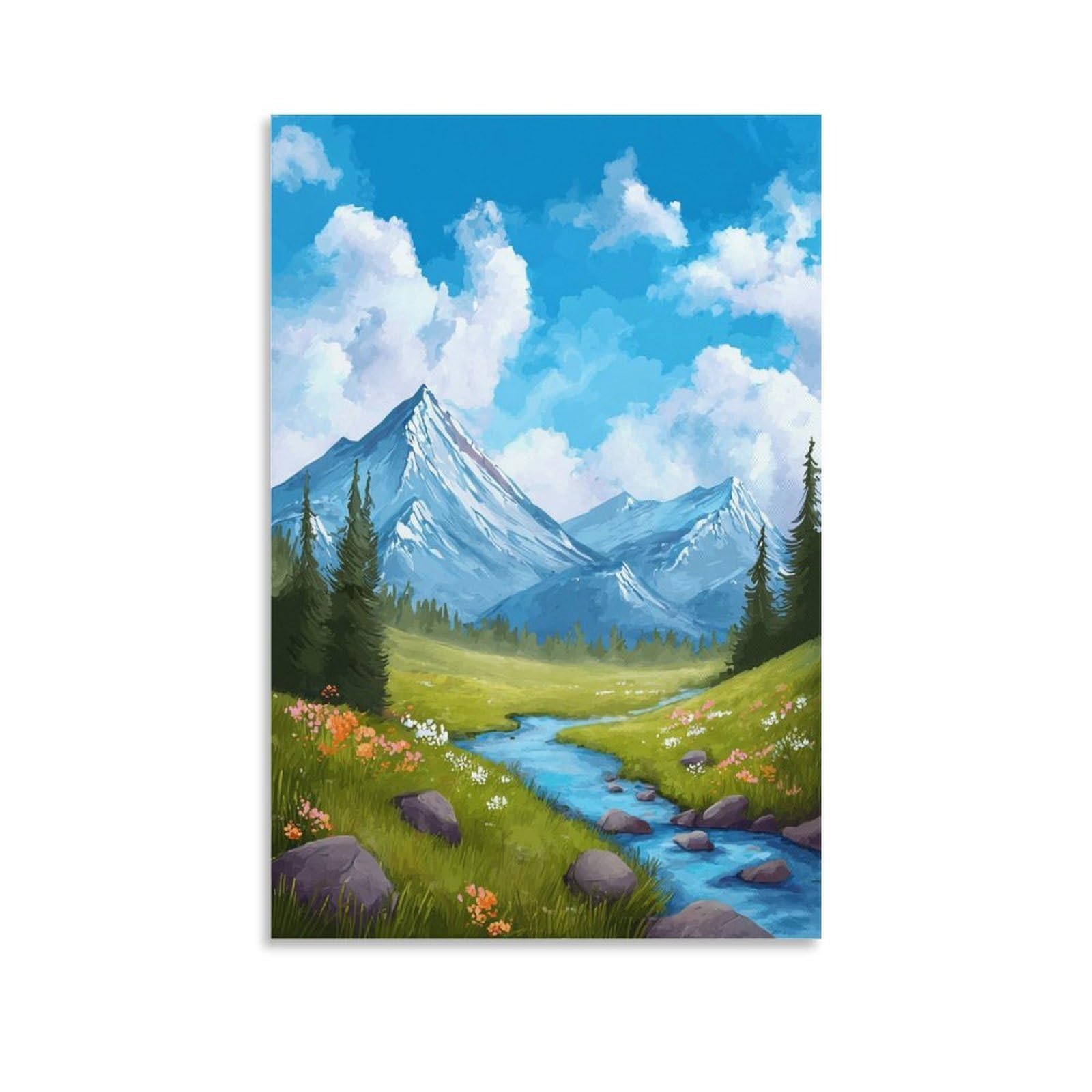 Glacier County Poster 24x36inch(60x90cm) Vintage Watercolor Canvas Art