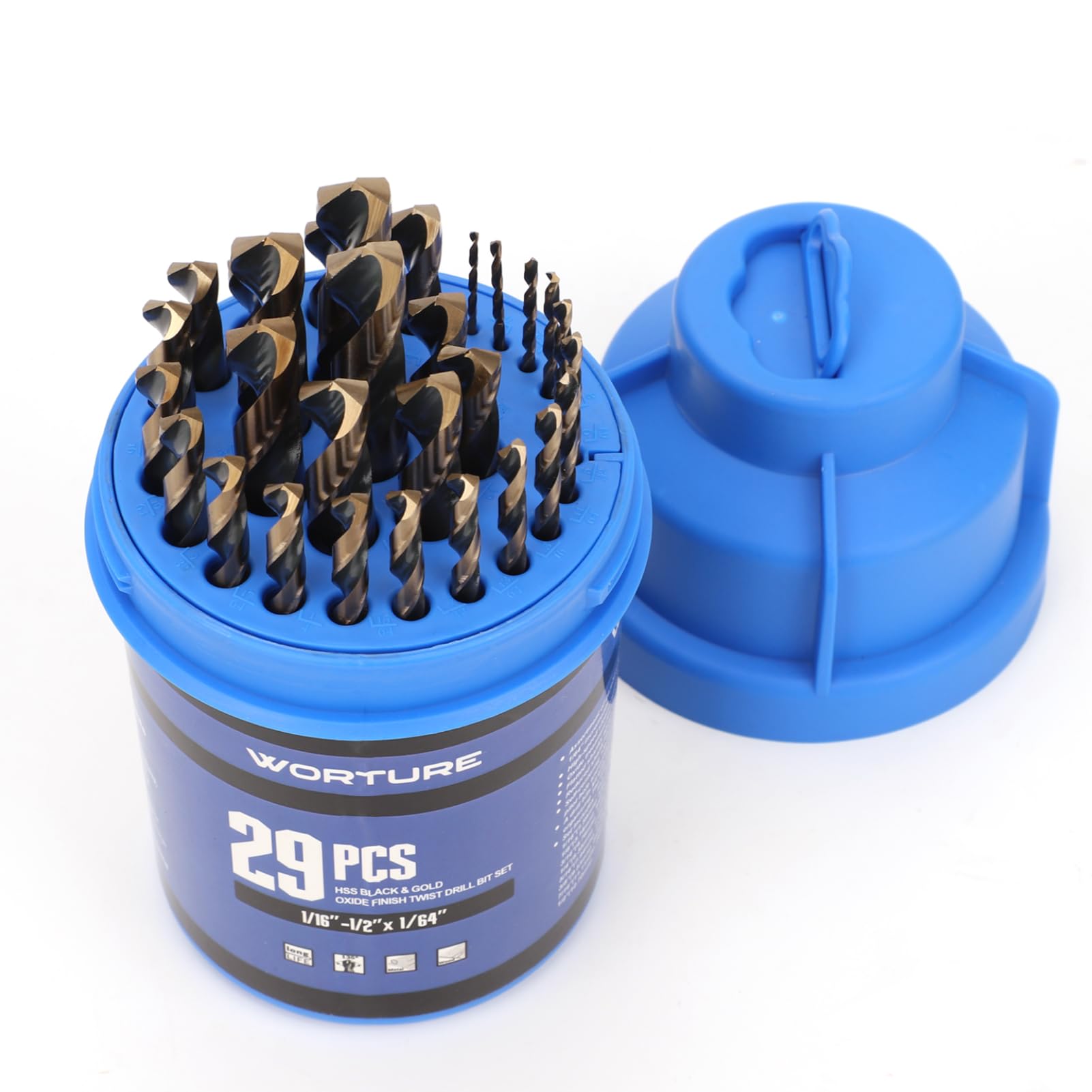 29-Piece High-Speed Steel Drill Bit Set – Durable Twist Design, Precision Drilling for Metal, Wood, and Plastic – Organized Storage Case Included