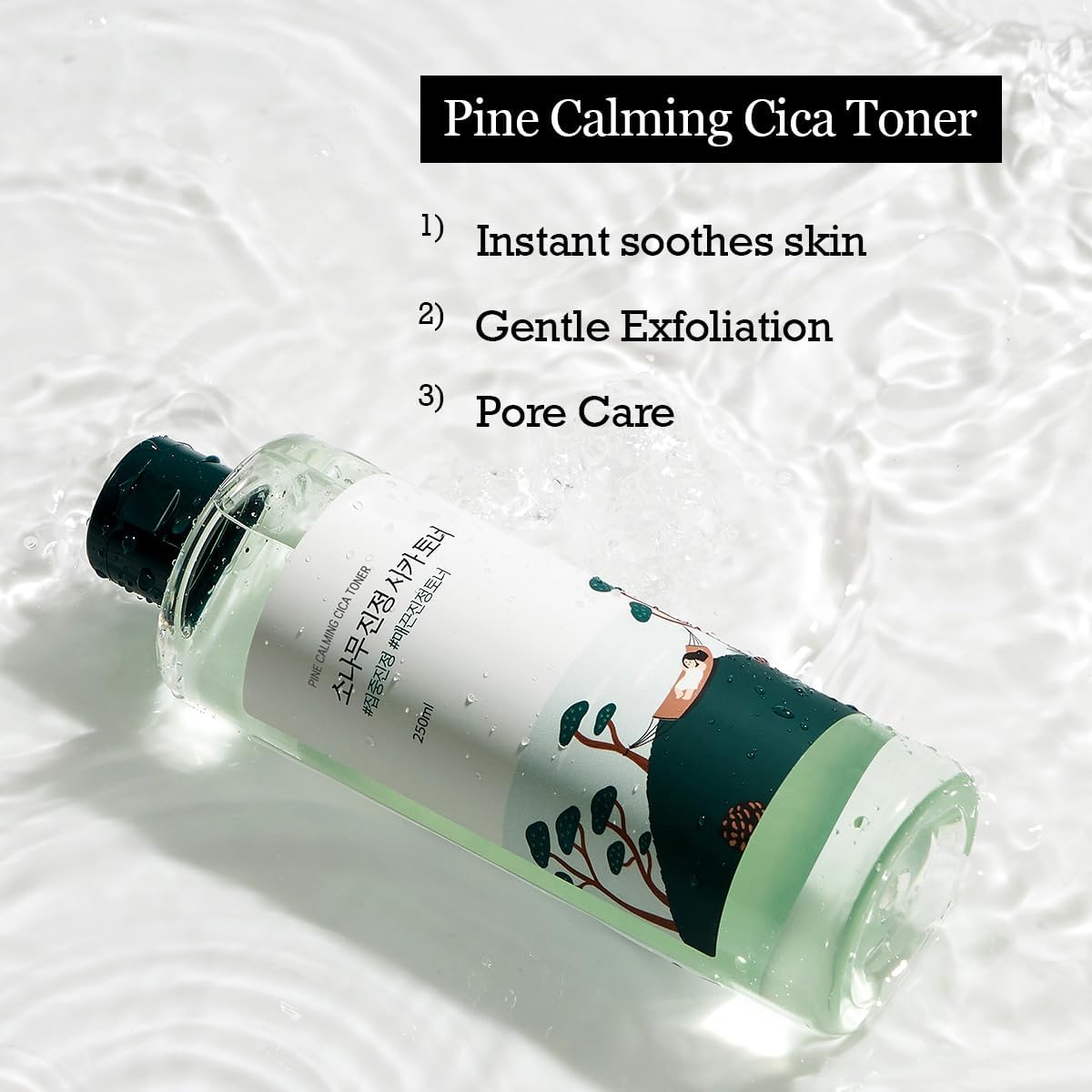 ROUND LAB Pine Calming CICA Toner 8.45 Fl Oz, Low-Acidic Hydrating Toner for Face with Pine CICA, BHA + LHA, and Hyaluronic Acid for Soothing, Exfoliating, and Restoring Skin Balance, Korean Skincare - Image 5
