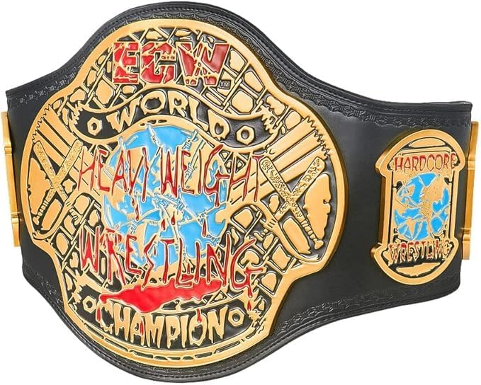 ECW WORLD HEAVYWEIGHT WRESTLING CHAMPIONSHIP BELT, ECW WRESTLING CHAMPIONSHIP REPLICA TITLE BELT 2MM