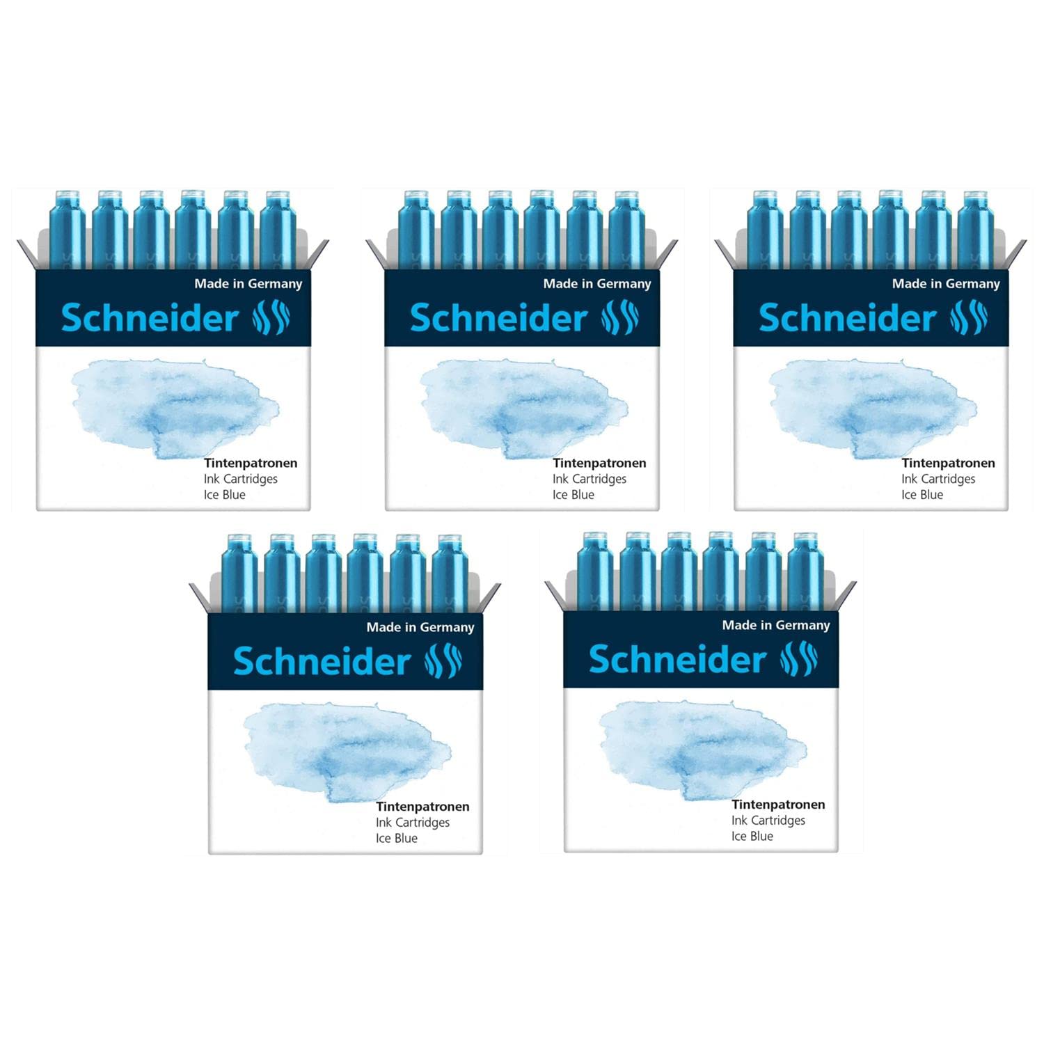 Schneider Set Di 5 Custodie Da 6 Cartucce D'inchiostro Per Penna Stilografica Pastello Ice Blue-image