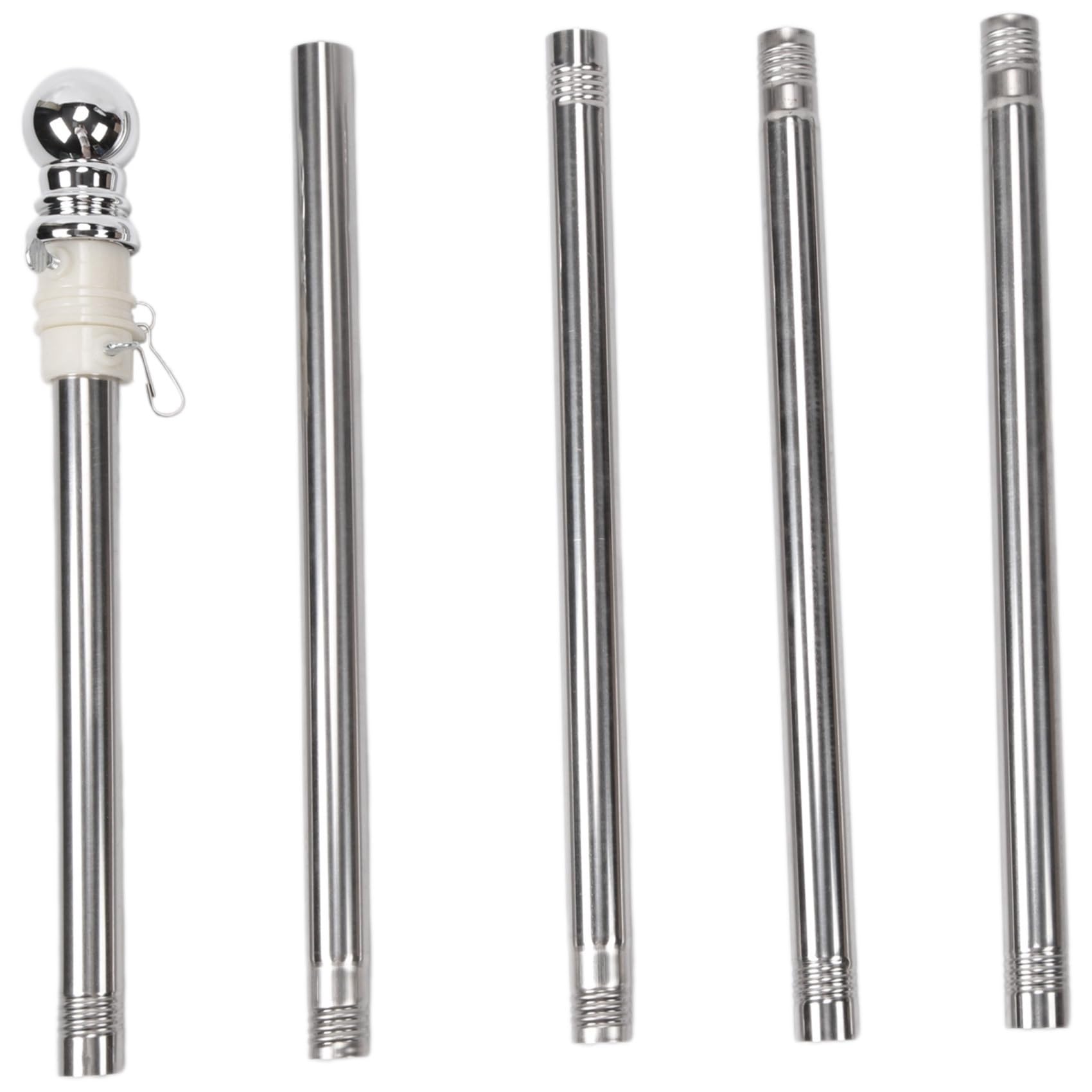 Kueohse Flagpole, Stainless Steel Flagpole, Suitable for House Courtyard Garden, Anti-Rust (Silver Pole Only)