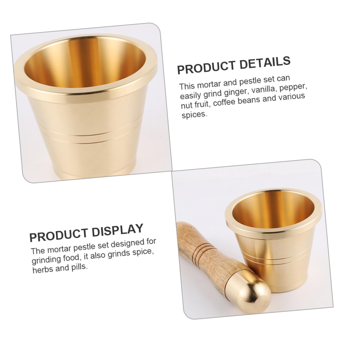 iplusmile Copper Mortar and Pestle Small Medicine Grinding Tool for Spices Pills and Garlic with Stable Base Lightweight and Easy to Use Housewarming and Christmas Gift