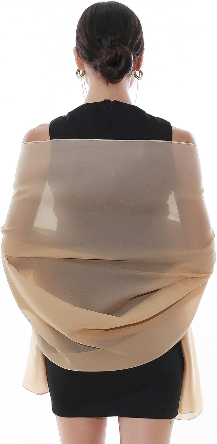 RIIQIICHY Shawls Wraps for Evening dresses Scarfs for Women Formal Shawl for Wedding Like Chiffon Shawl - Image 4
