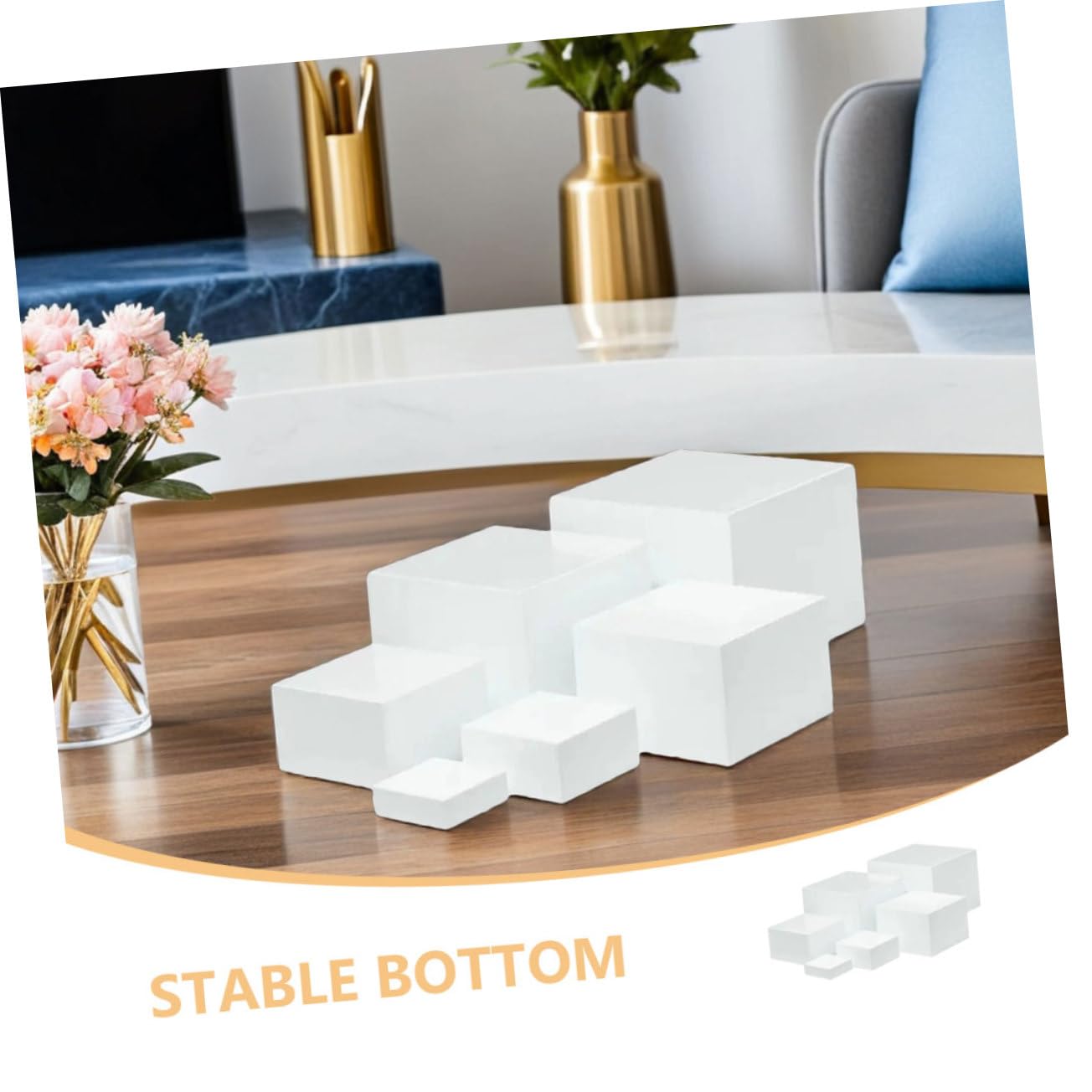 Ciieeo Alzate da Tavolo in Plastica Bianco 6 Pezzi Cubo Multifunzionale per Dessert e Pasticceria per Matrimoni e Feste