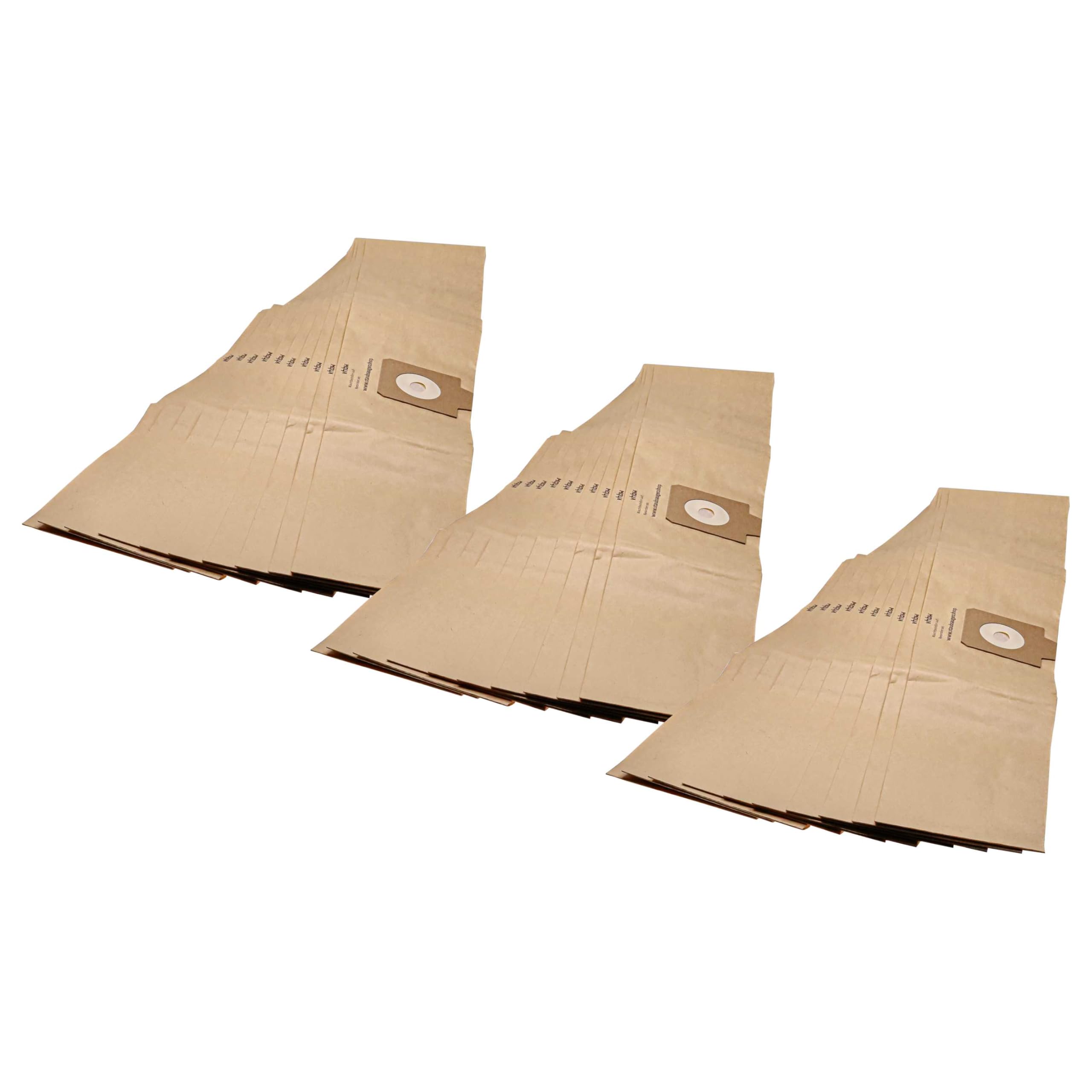 vhbw 30 x worek kompatybilny z Nilfisk Alto 140 7015 040, 872, 932, 130, 115, 135 odkurzacz - papier, 95,5 cm x 17 cm piaskowy