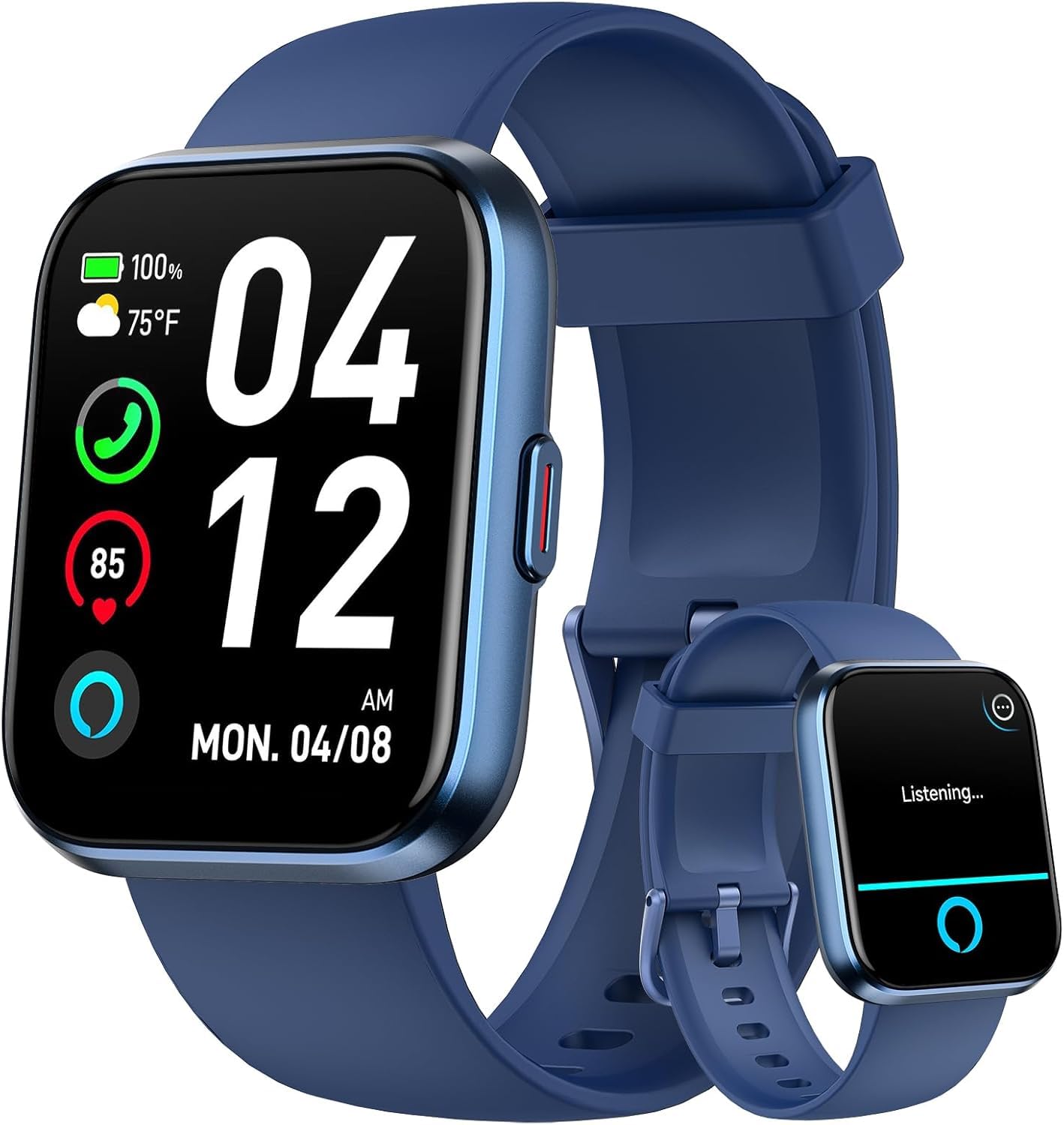 Smartwatch Herren Damen, 1,85" HD Smartwatch Damen mit Telefonfunktion, Smart Watch Fitnessuhr 120+ Sportmodi IP68 Wasserdicht, Sportuhr mit Herzfrequenz Schlafmonitor Schrittzähler, für Android iOS