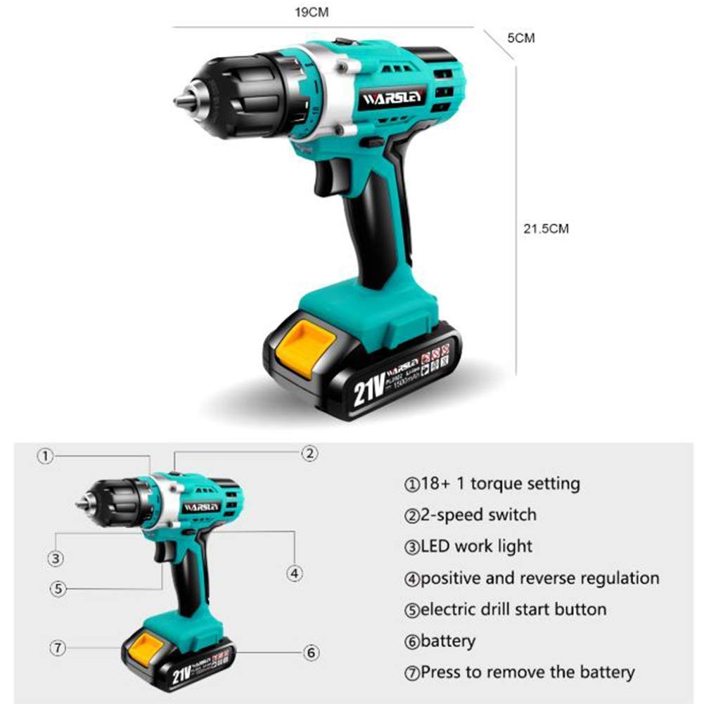 Trapano Avvitatore a Batteria 21 V Avvitatore Elettrico Coppia Massima 50 NM, Trapano Avvitatore a Batteria 3 in 1 Set Trapano Elettrico Wireless Cacciavite a Batteria Mini Trapano
