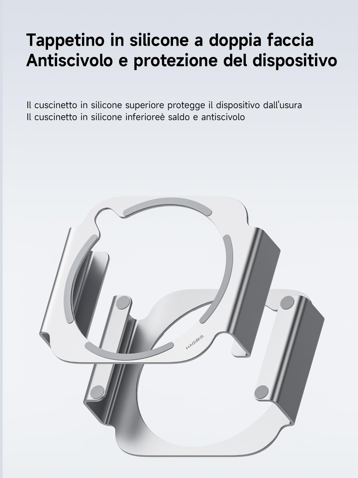 Hagibis Mac Mini M4 Supporto, Compatibile Con Mac Mini, In Lega Di Alluminio – Struttura Rialzata Con Ventilazione E Accesso Facilitato Ai Cavi (MMS03)