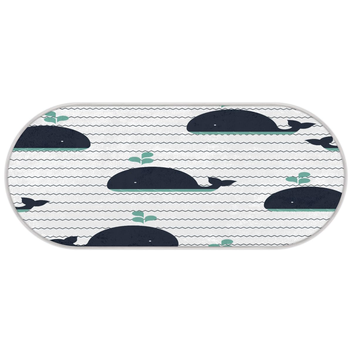 TropicalLife Uroczy wieloryb dywanik mata 50 x 120 cm, zabawny wieloryb długie włosy pogrubione dywaniki do pokoju kuchni domu łazienki wewnątrz antypoślizgowa mata podłogowa dywaniki