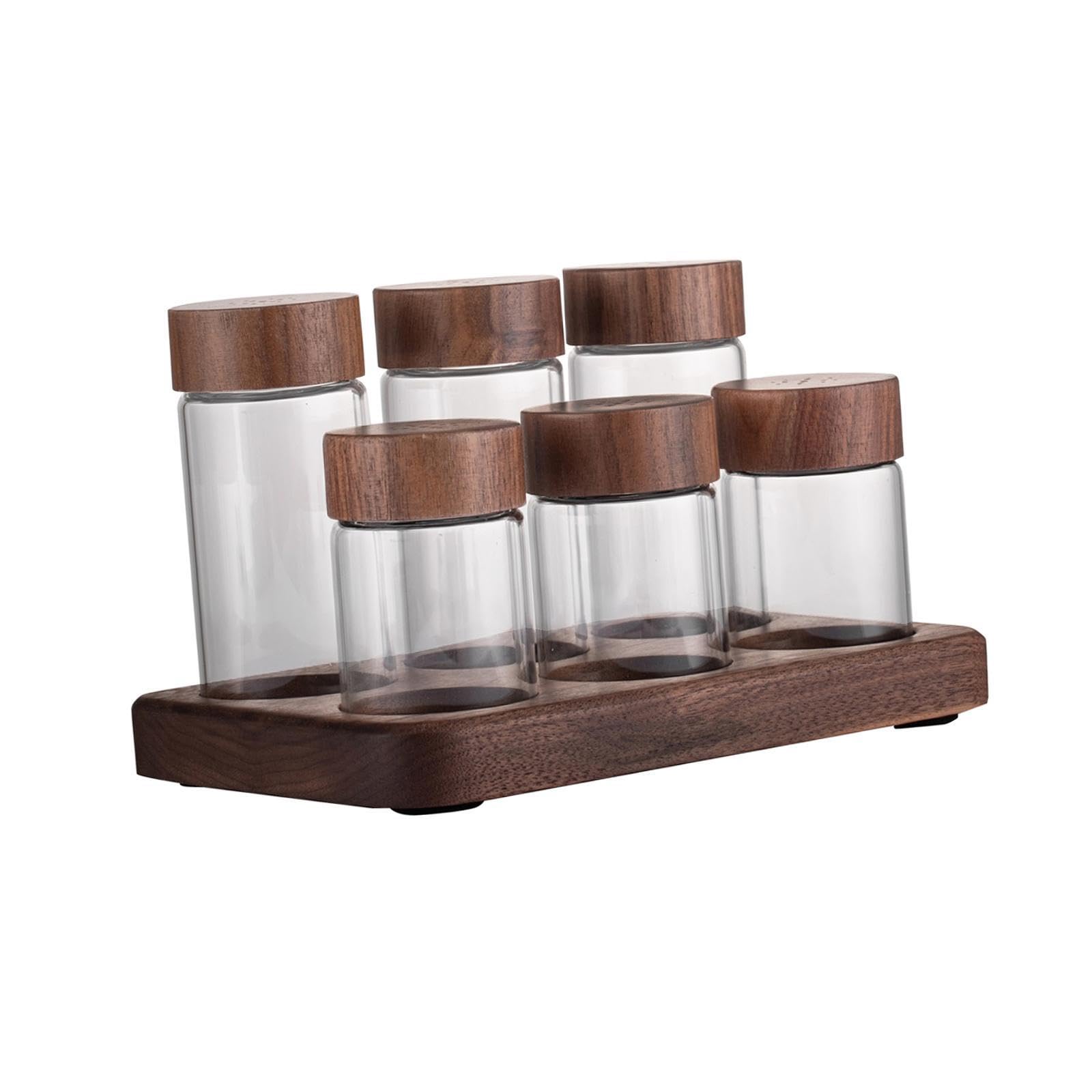 Kaffeebohnen, Tee, Süßigkeiten und Gewürzröhrchen aus Glas für die Vorratskammer/Theke, 6 Röhrchen in den Größen S und L