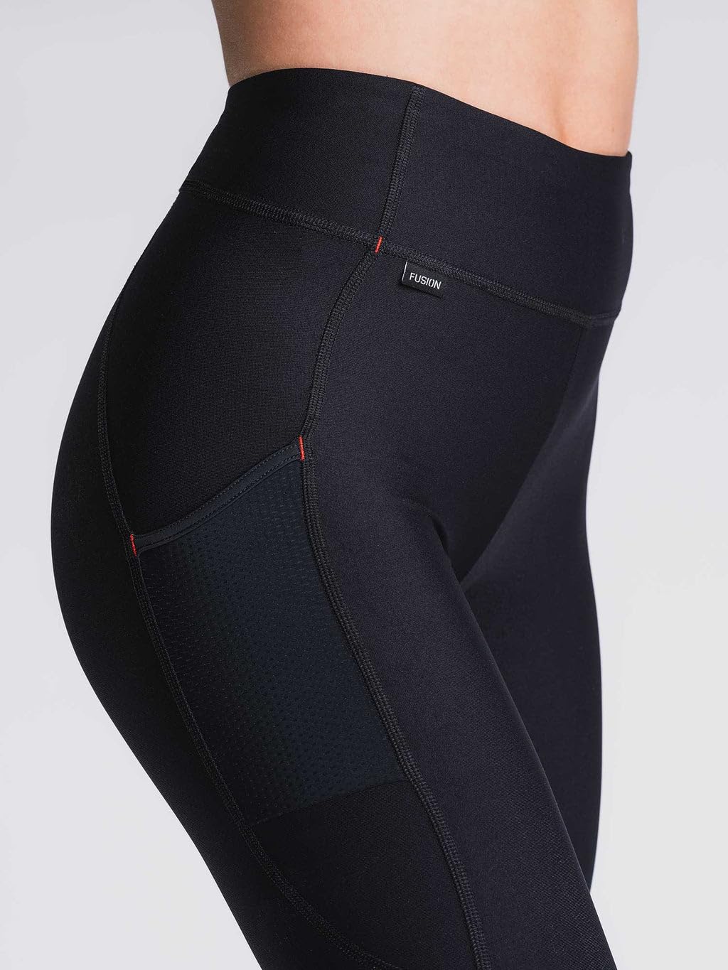 Fusion C3 Womens Long Tight Trainings Tight Laufhose mit Taschen (DE/NL/SE/PL, Alphanumerisch, M, Regular, Regular, SuperBlack)