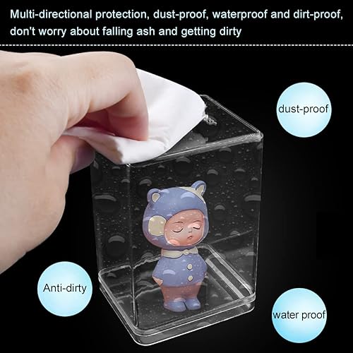 Miniatura 3 de Paquete de 12 vitrinas, escaparate transparente de pie para mini figuras pop, coleccionables, piedras preciosas y mini juguetes, diseño apilable