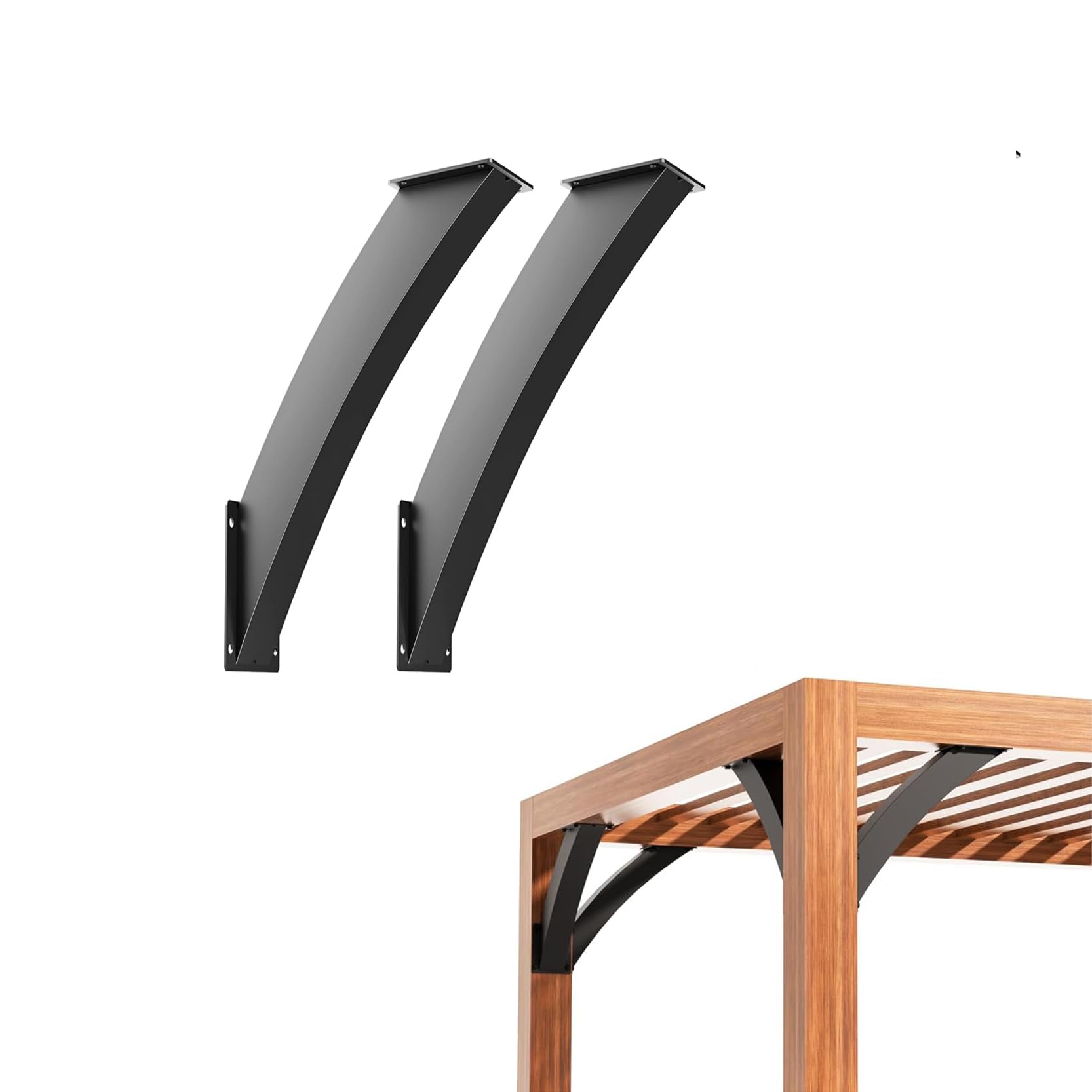 LQSYBHD Arc 45 Degree Angle Support Bracket Heavy Duty Pergola Brackets Inside Mount 45-Degree Angle Bracket Angle Support Bracket for Gazebos, Porches