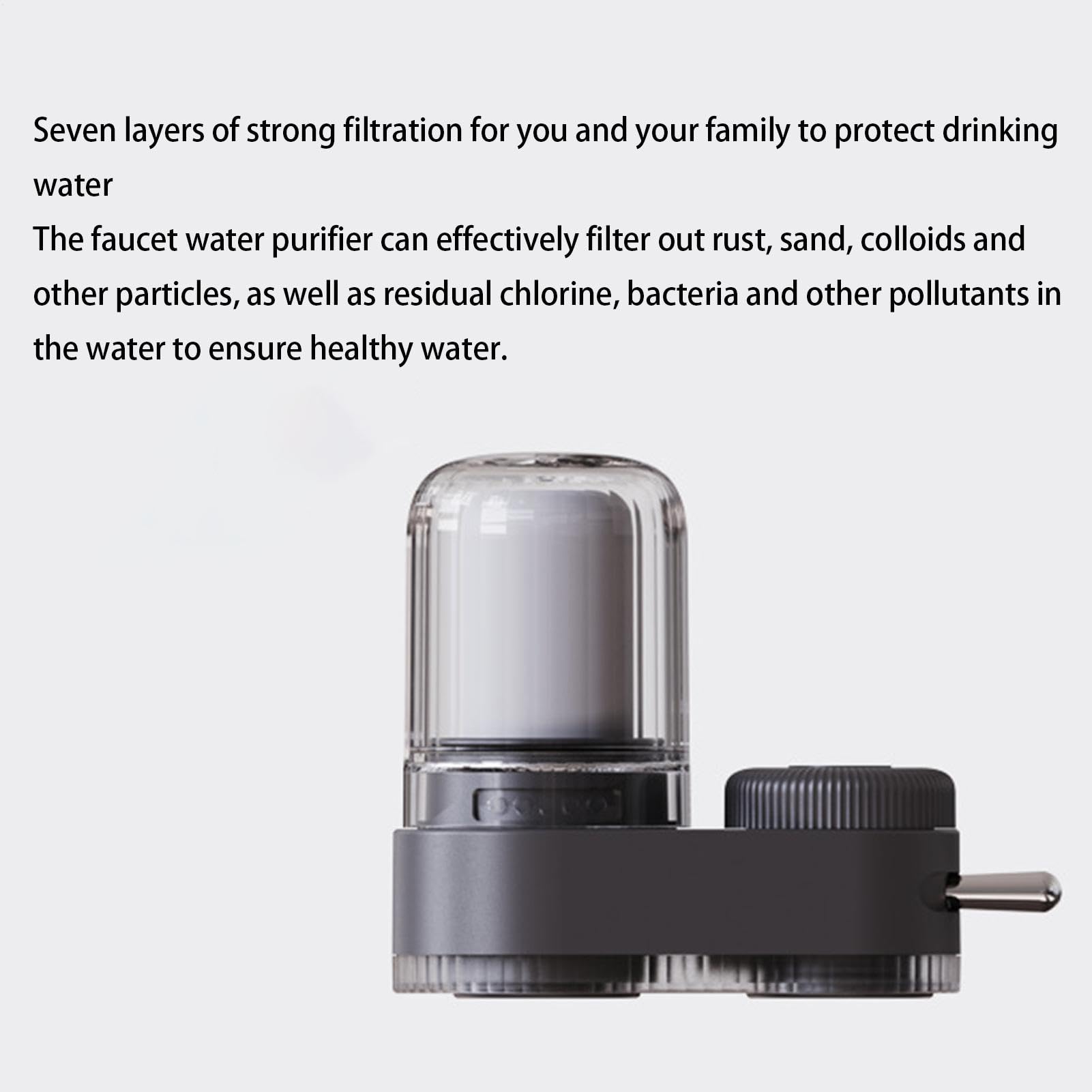 Depuratore d'acqua per rubinetto, filtri per l'acqua con montaggio su | rubinetto, Purificatore per rubinetto naturale ad alta efficienza, da cucina regolabili con filtro composito a sette