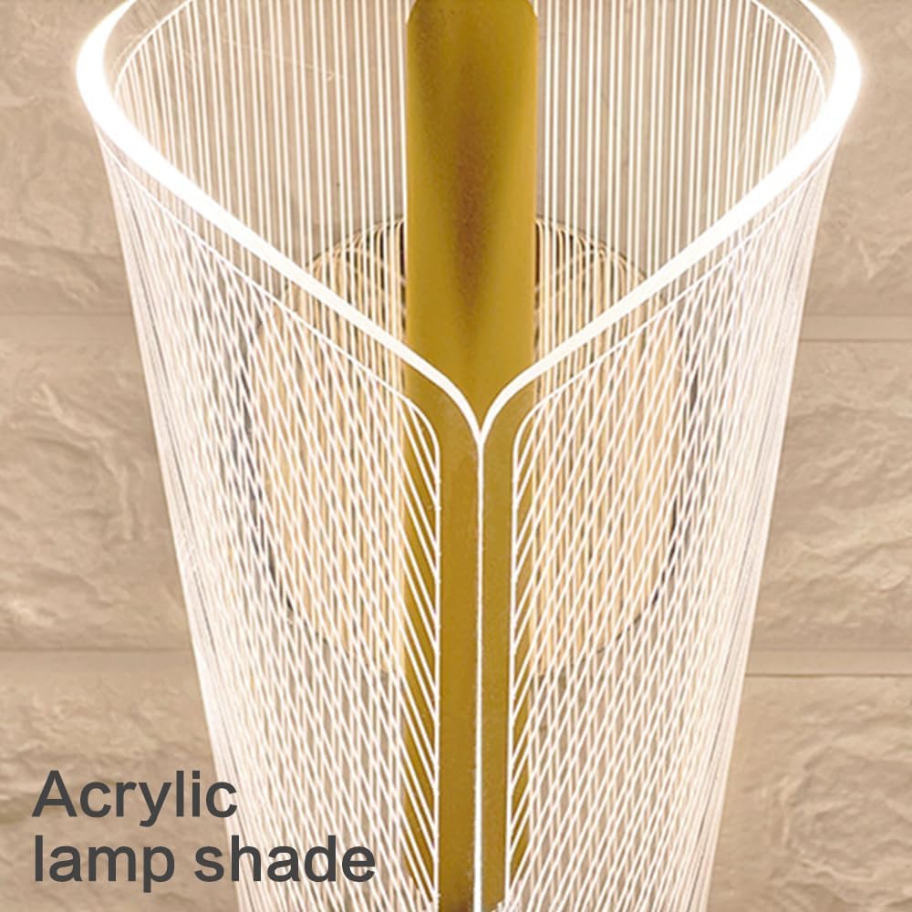 Apliques de Interior, Luz de Pared acrílica LED Dorada, Aplique Interior cableado for mesita Noche, Comedor, Pasillo, 10W