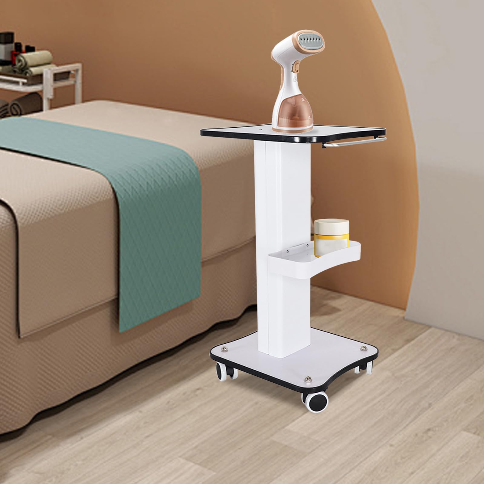 Carrello per salone di bellezza,Carrello per salone di bellezza portatile,con maniglie per il salone di immagazzinaggio,Portatile Ripiani di immagazzinaggio,Applicabile a Salone di Bellezza, Ospedale,