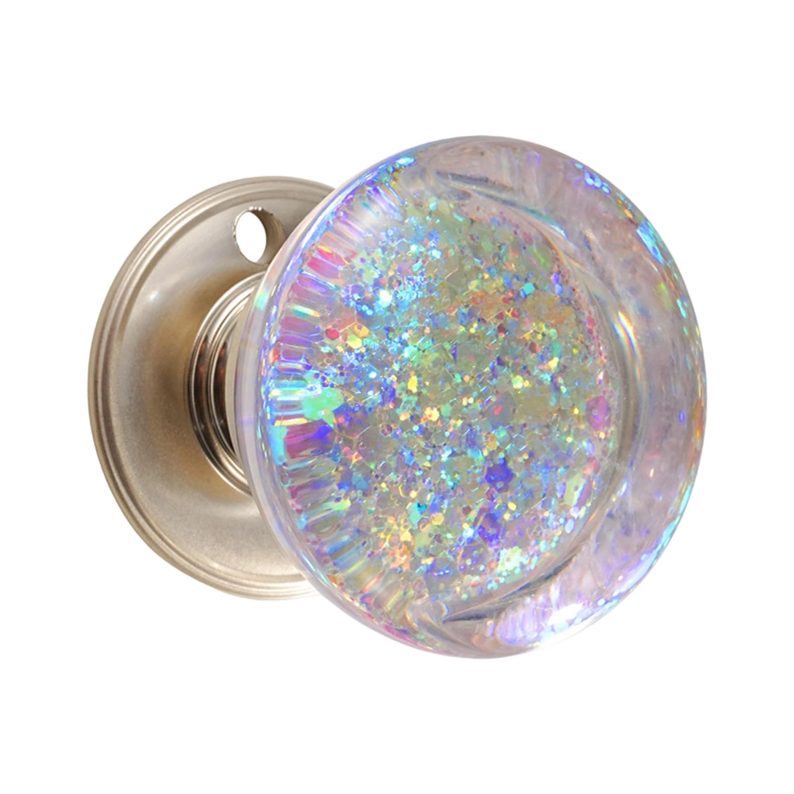 Lsttbo Colorful Sequins Unique Resin Dressers Knob Kitchen Cabinet Door Handle Wardrobe Pulls Crystal Ball Door Knob Furniture Hardware Resin Cabinet