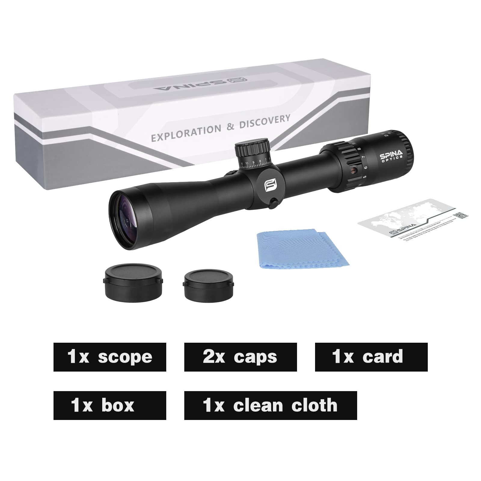 Spina Optics BT 2.8-10x40 Lunette de visée de Fusil de Chasse mil Dot 30mm Tube
