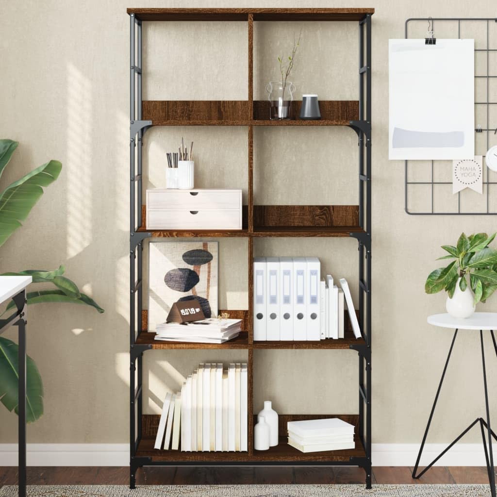 Boekenrek 78,5x33x82 cm bewerkt hout grijs sonoma eikenkleur kopen