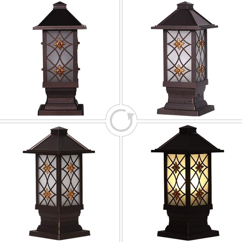 Victoria Lampada a Colonna in Vetro per Esterni retrò Europea IP54 Lampada a Colonna Impermeabile Decorazione Gazebo Giardino Cortile Recinzione in Alluminio E27 Lanterna a Muro