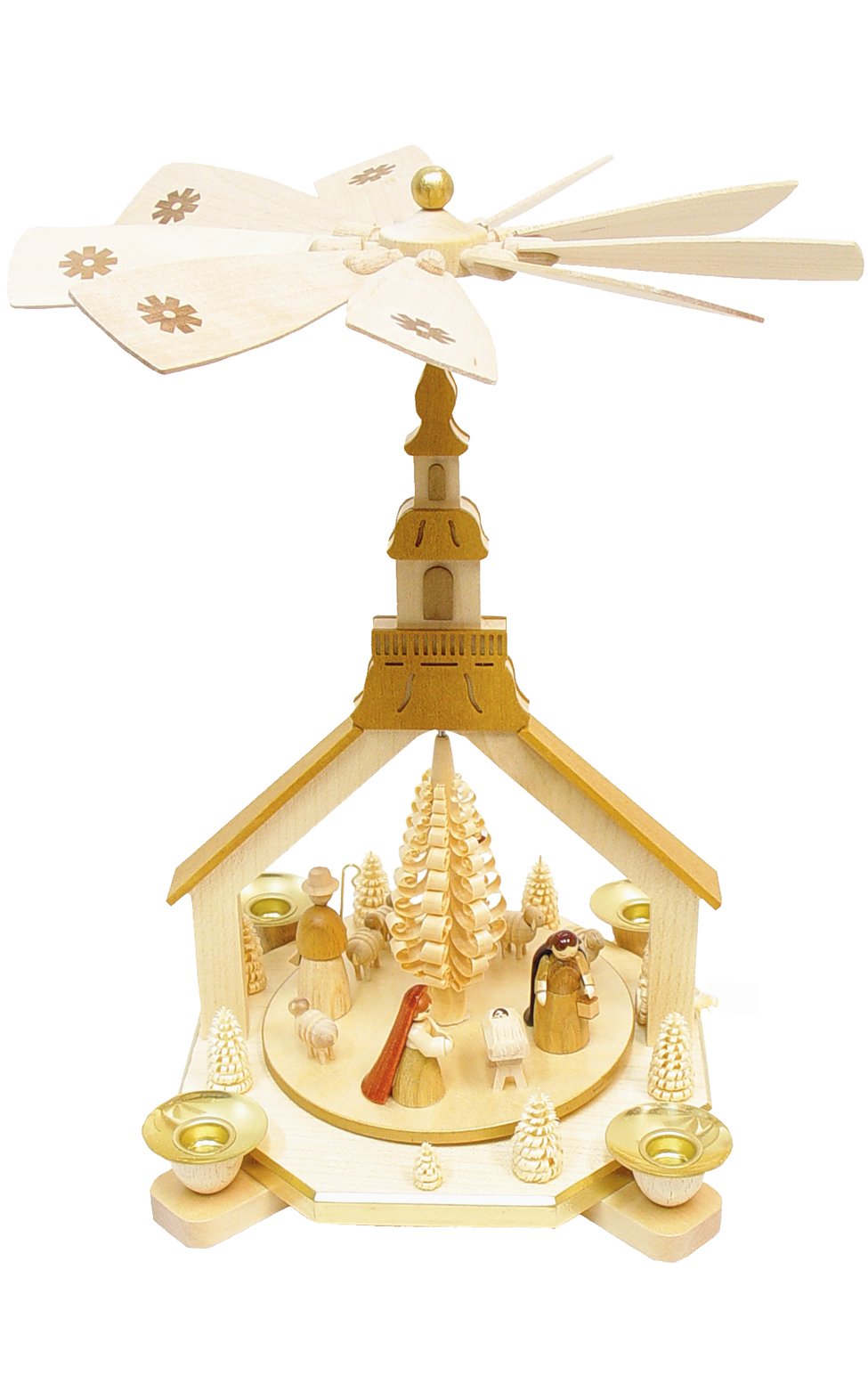 Alexander Taron Importer 16208 Richard Glaesser Pyramid-Nativity Scene-11.5" H W x 9" D, 11.5" x 9" x 9", Brown