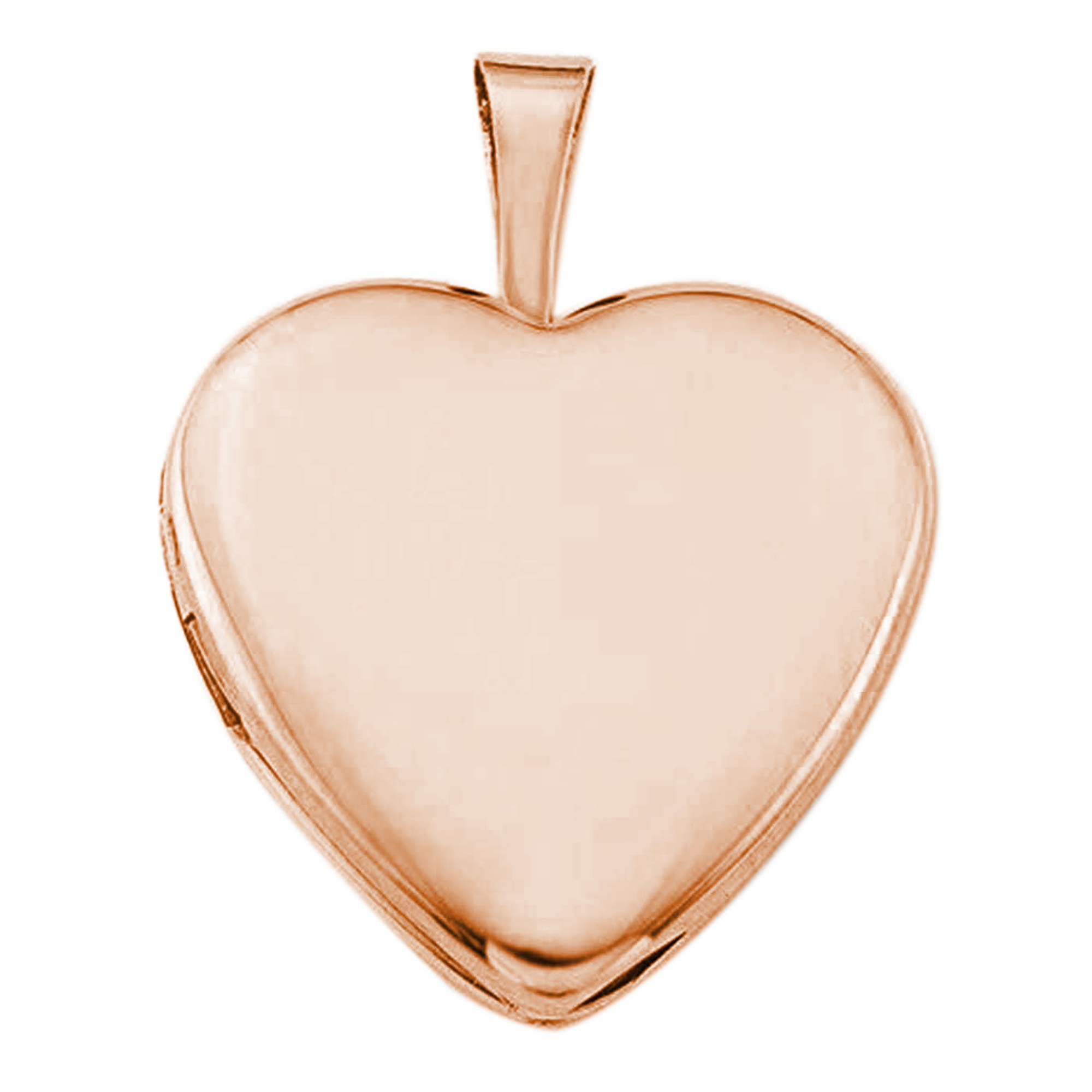 PORI JEWELERS 14K Solid Gold Heart Locket Pendant- for Photos, Messages, Sentimental - Available in Yellow, White, and Rose Gold