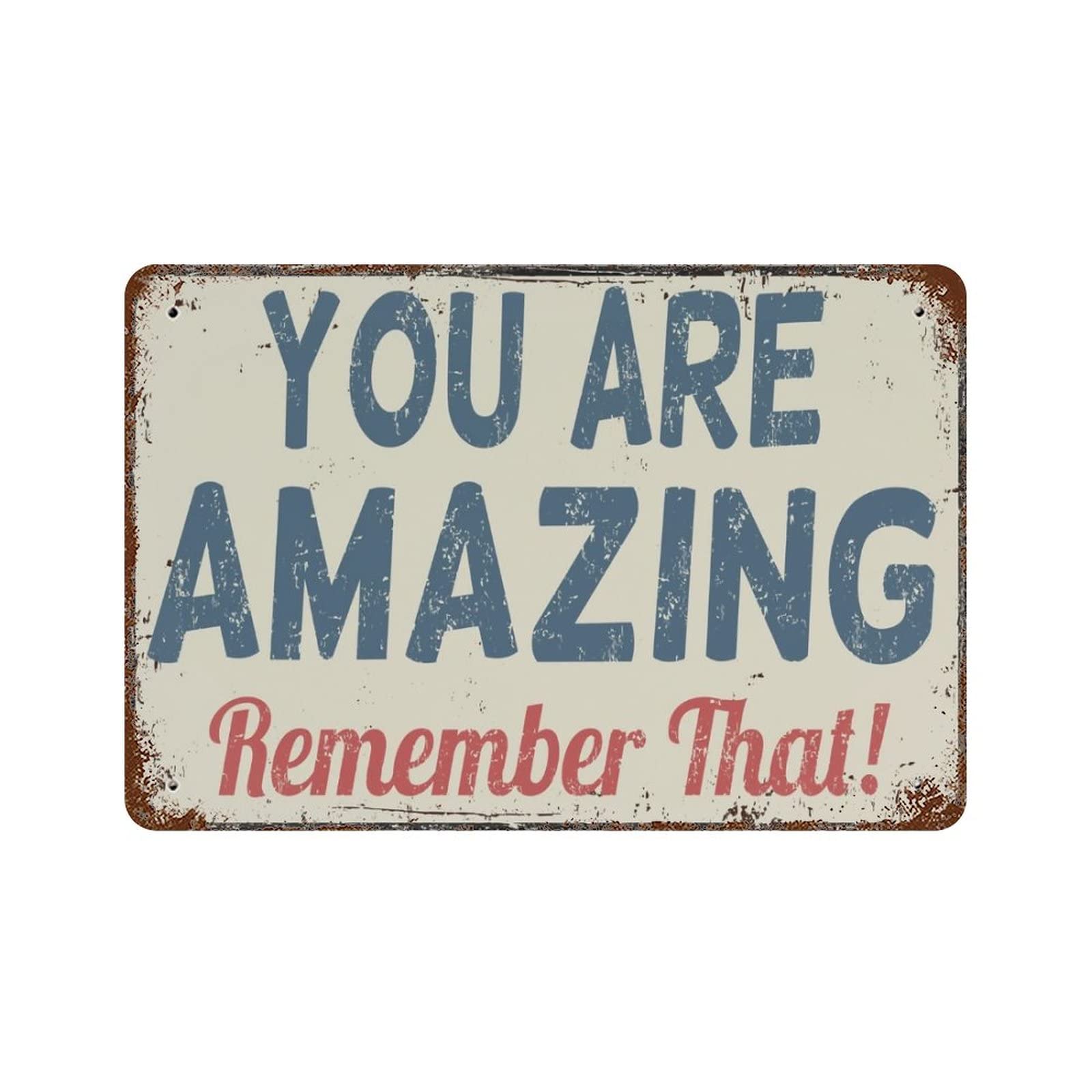AOOEDM You Are Amazing Remember That Vintage Metal Sign Tin Sign for Home Bar Pub Kitchen Man Cave Tin Sign Wall Decor Poster Wall Plaque