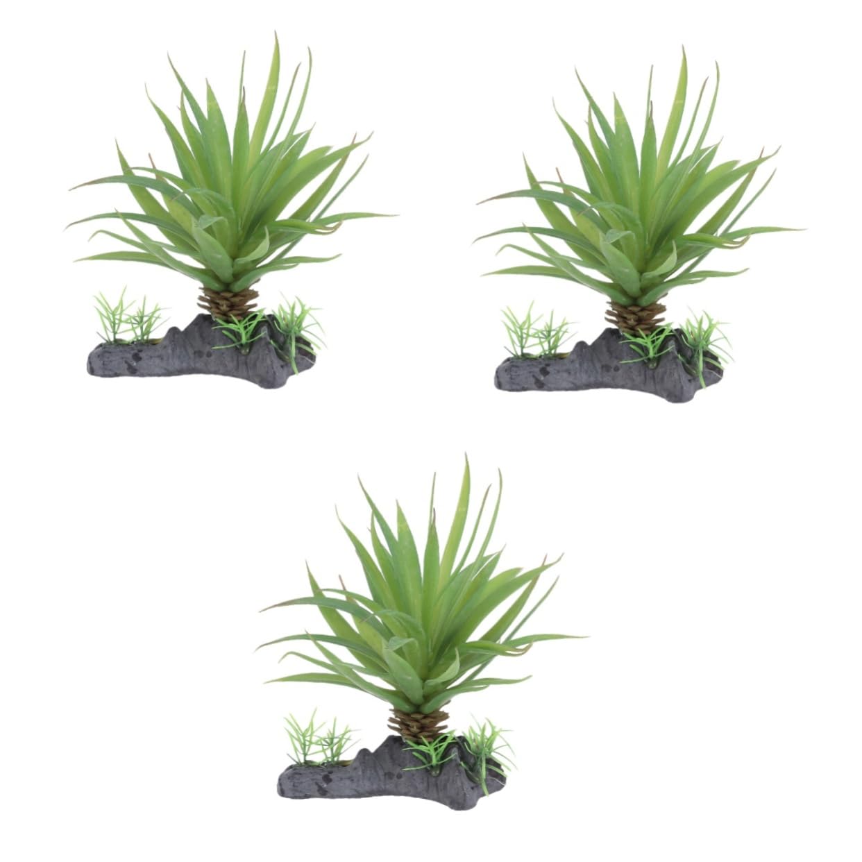 DOITOOL 3piezas Decoración De Terrario Artificiales De Agua para Reptiles y Adorno Realista De Suculentas para Tortugas y Peceras Verde