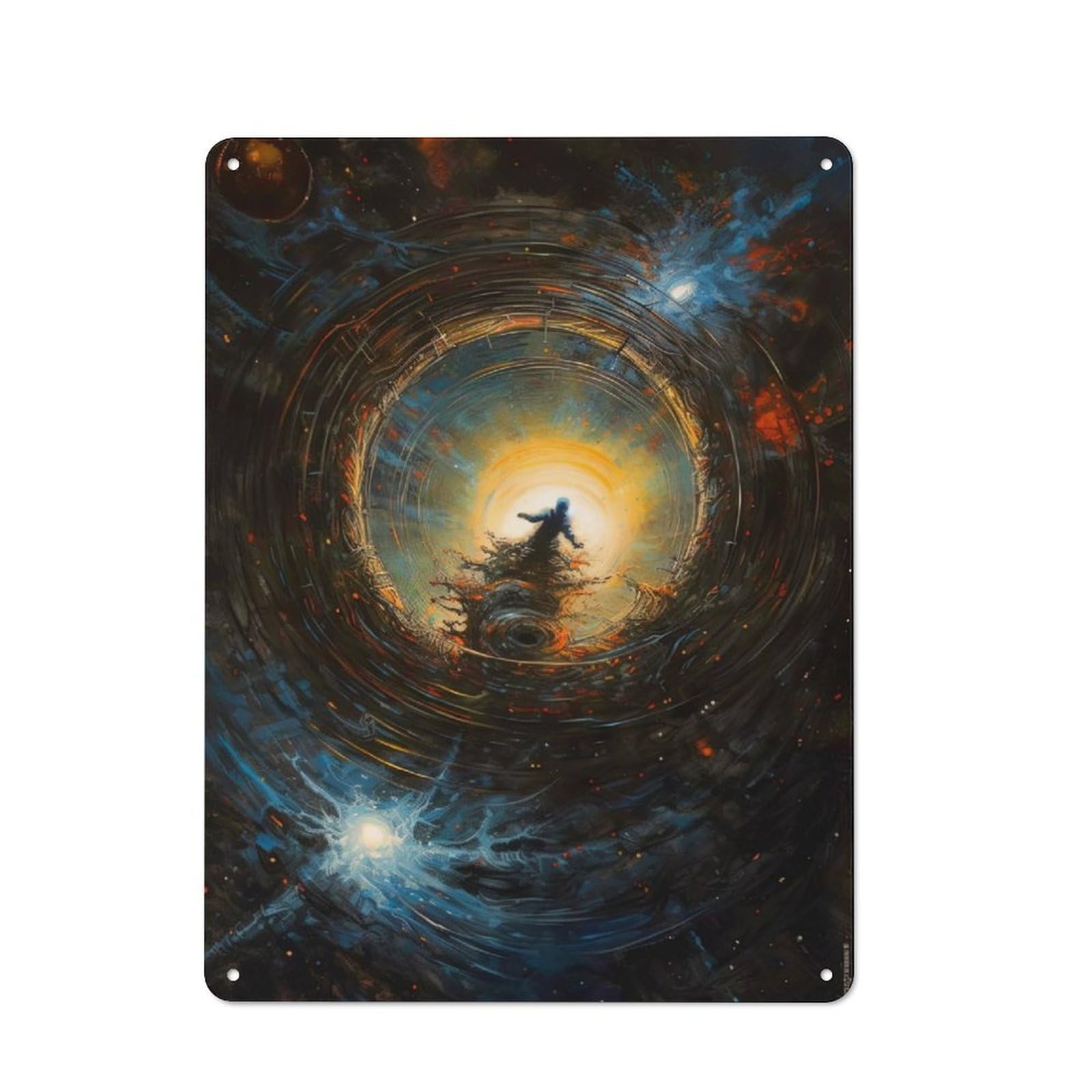Junmoney Staring Into The Void Printed Metal Sign 40X30cm For Studio Or Craft Room, For Creative-Space Collectors