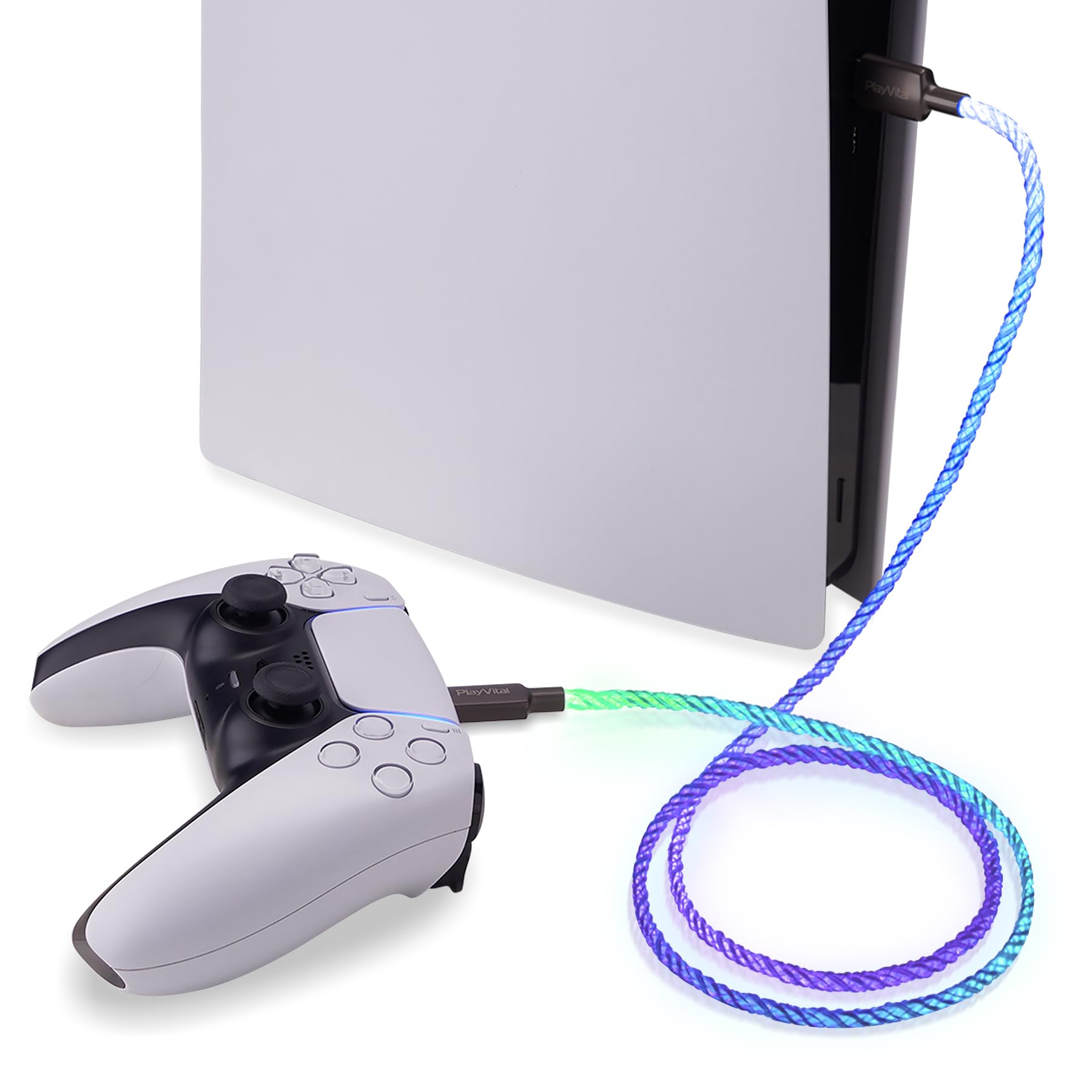 PlayVital Illuminated Charging Cable for ps5 Controller