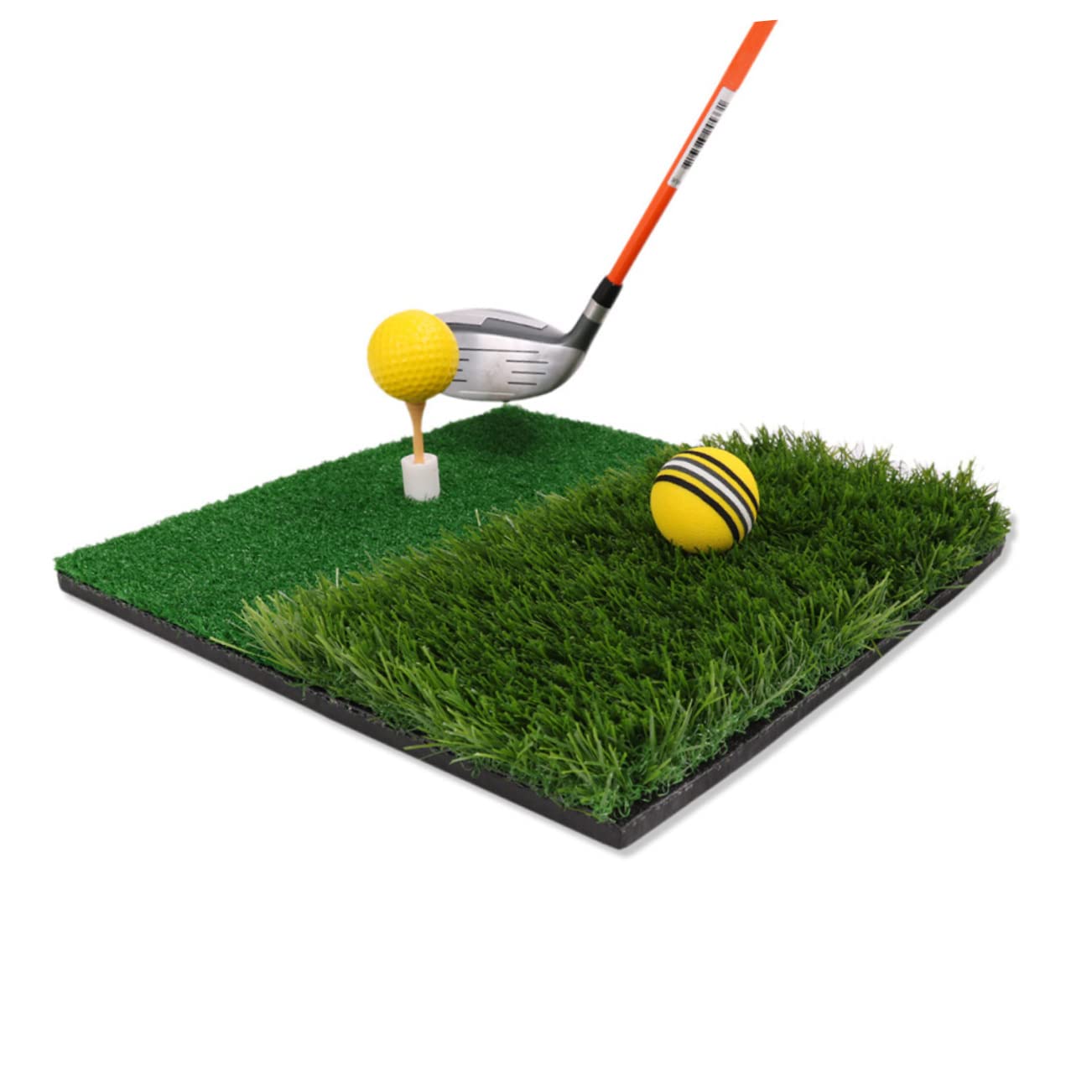 KICHOUSE Golfing Practice Aid Mat Mini Golfing Pad 2 Turfs Golf Swing Training Aid for