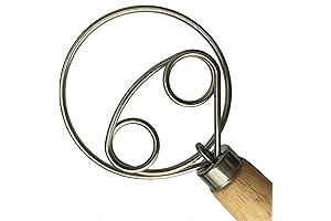 13 Inch Bread Dough Whisk, Effortless Stainless Steel Dough Mixer