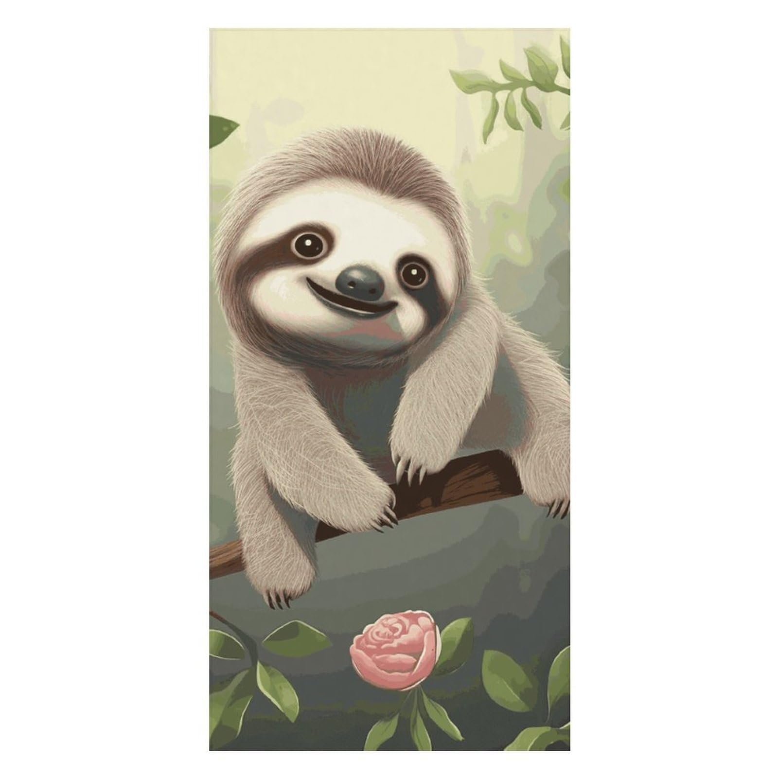 Cute Baby Sloth Beach Towel Extremely Soft Oversized Towels Lightweight Sports Absorbent Bath Towel Suitable 160"x80" for Swimming Camping Beach