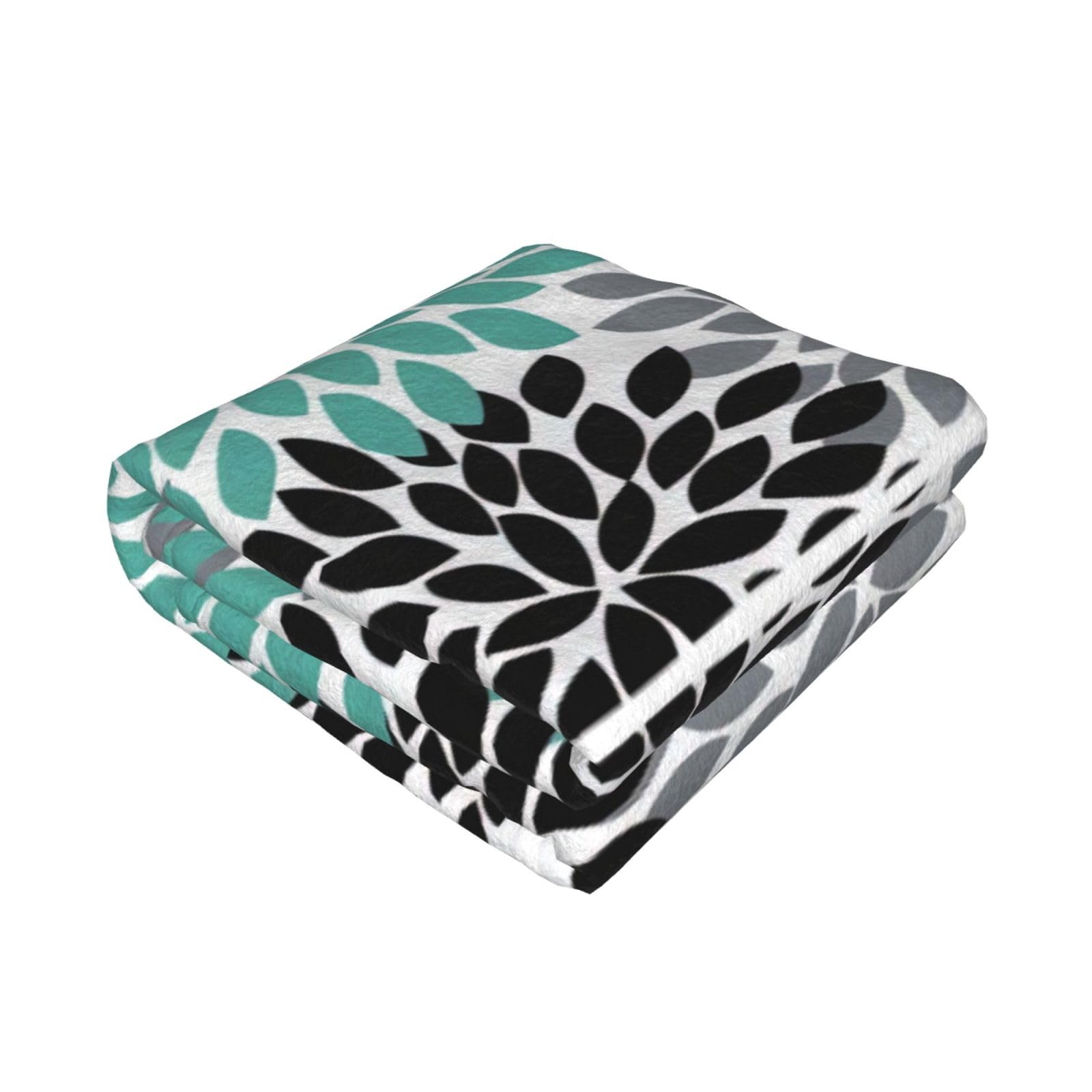 Manta grande de franela suave y acogedora de 80 x 60 pulgadas, estampado de flores de dalia, ligera y cálida para cama, sofá, sofá y viajes