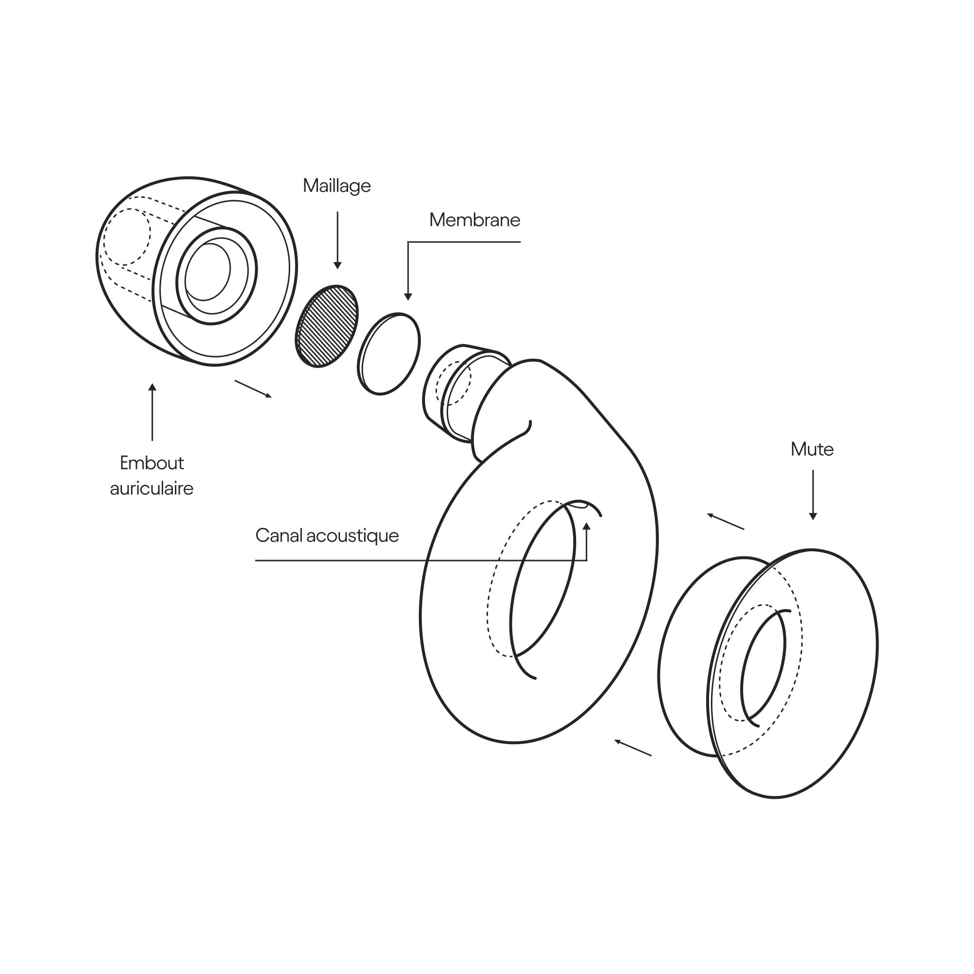 Loop Experience Plus – Bouchons d’Oreilles - Protection Auditive pour Musiciens, DJ’s, Batteurs, Festivals, Concerts et la Vie Nocturne – Réduction de Bruit de 18dB – Noir